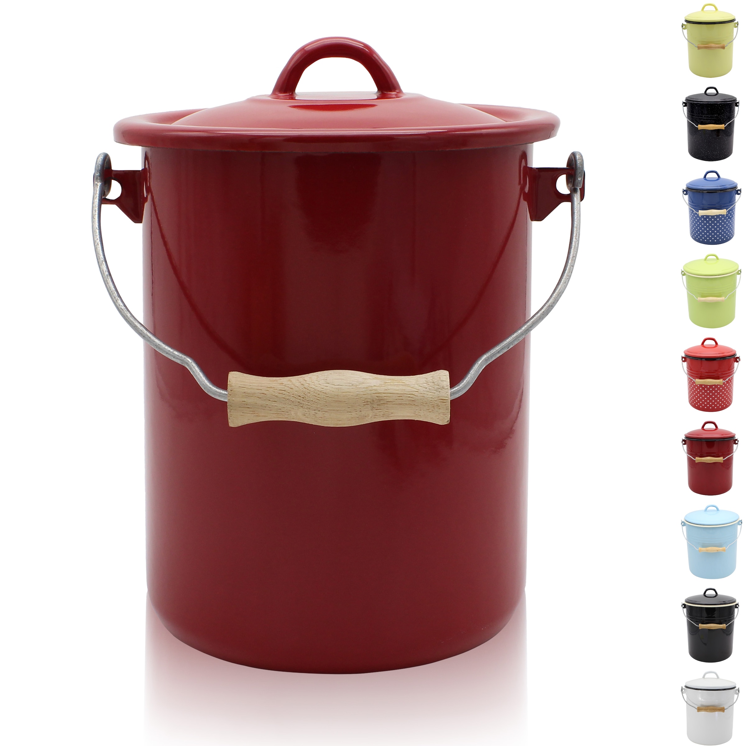 Krüger Mülleimer "Emaille-Eimer mit Deckel Serie Rio" schnitt- / kratzfeste günstig online kaufen