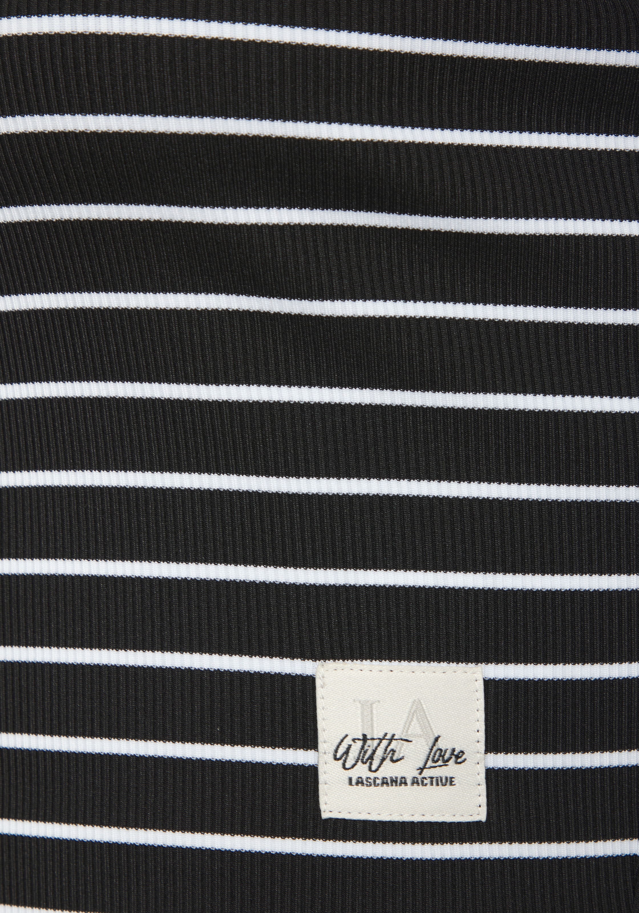 LASCANA ACTIVE T-Shirt aus Rippmaterial, gestreift
