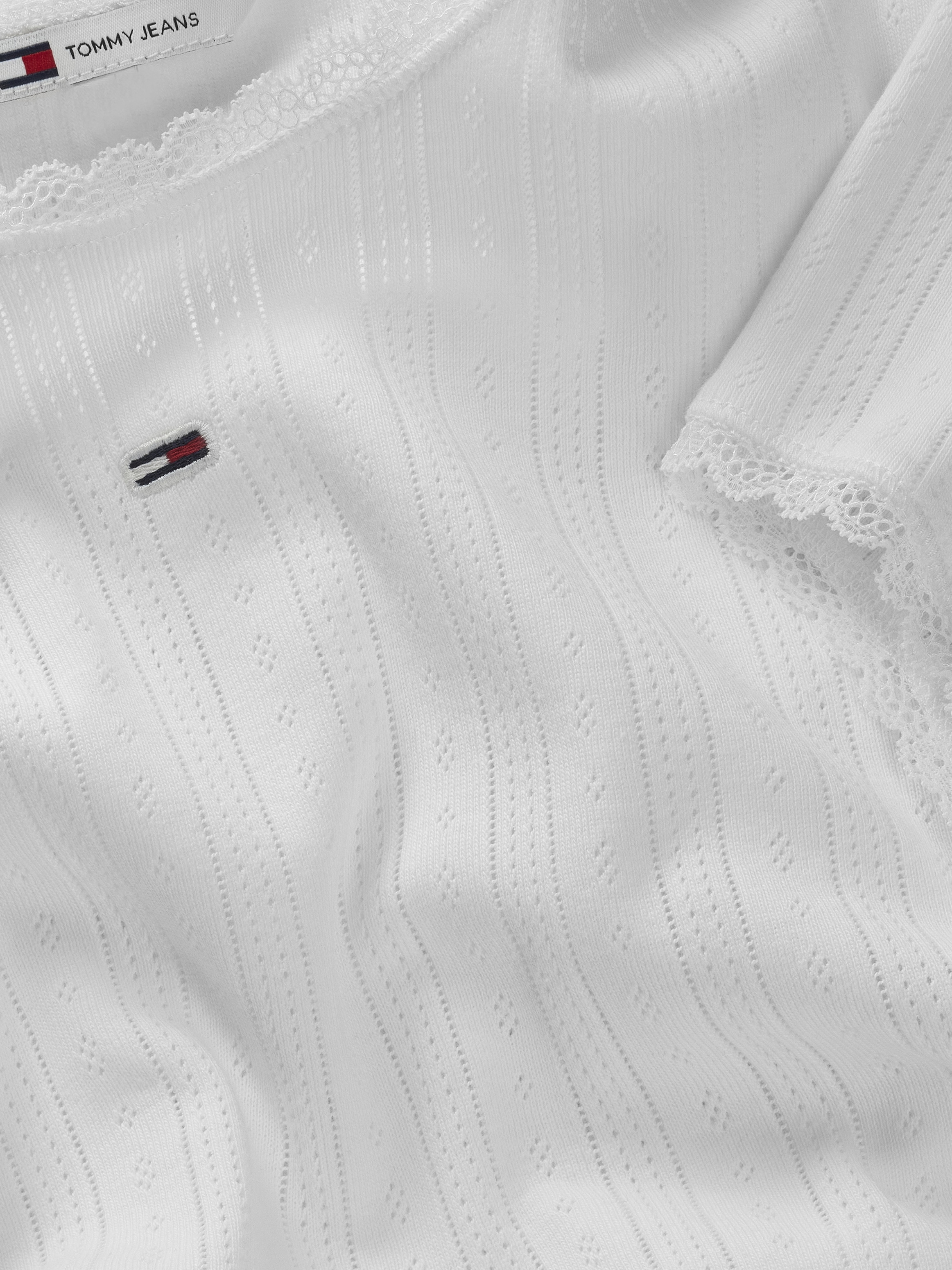 Tommy Jeans T-Shirt »TJW SLIM POINTELLE RIB TEE«, mit Lochmuster