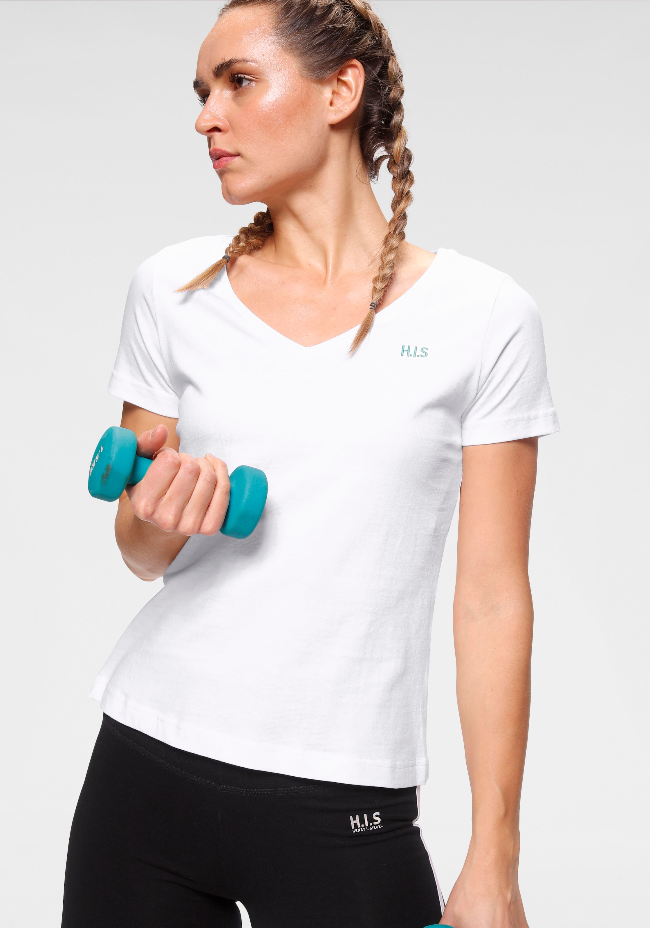 H.I.S T-Shirt »Essential-Basics«, (Spar-Set, 3er-Pack), hüftlange Passform, figurumspielender Schnitt, aus 100% Baumwolle