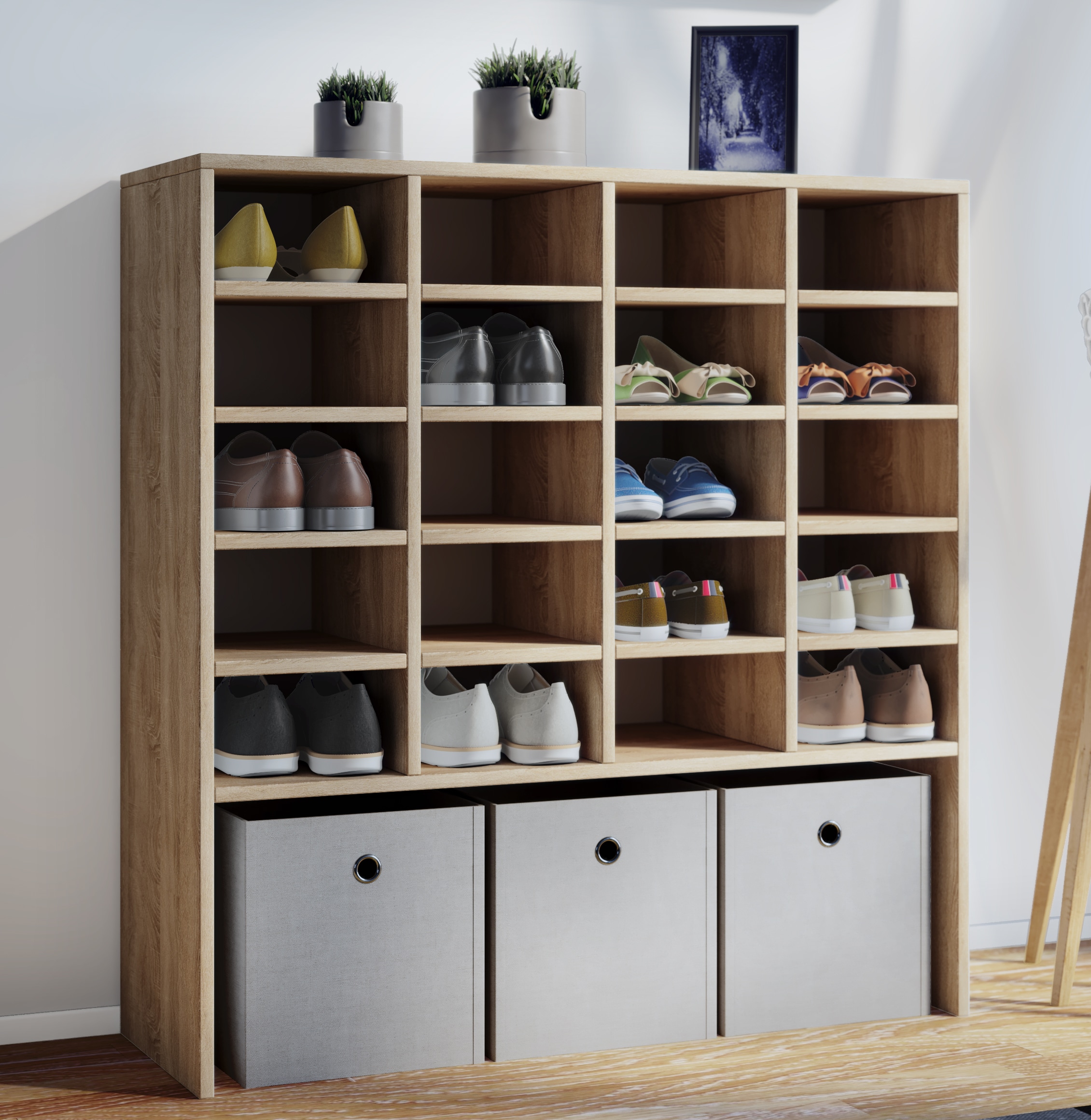 VCM Schuhregal »Holz Regal Schuhschrank Schuhregal Hinsol XL«