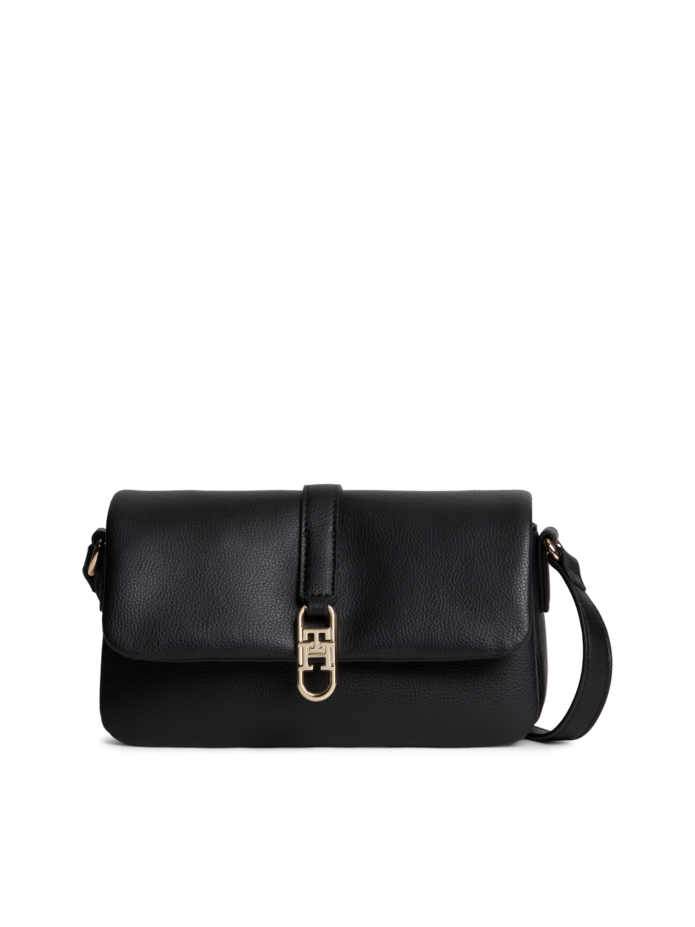 TOMMY HILFIGER Damen Mini Bag "TH LIBRE MINI CROSSOVER", schwarz, Lederimitat, Taschen, Damen Umhängetasche, Schultertasche mit TH-Schmuckverschluss