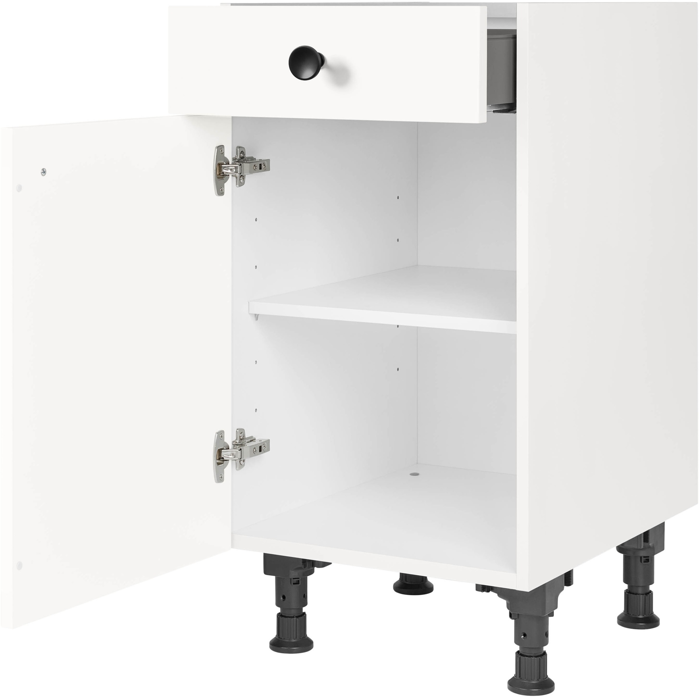 nobilia® Unterschrank »"Cascada", Ausrichtung wählbar, vormontiert, in den Breiten 30, 45 und«, 60 cm Breite, mit höhenverstellbaren Sockelfüßen, vormontiert