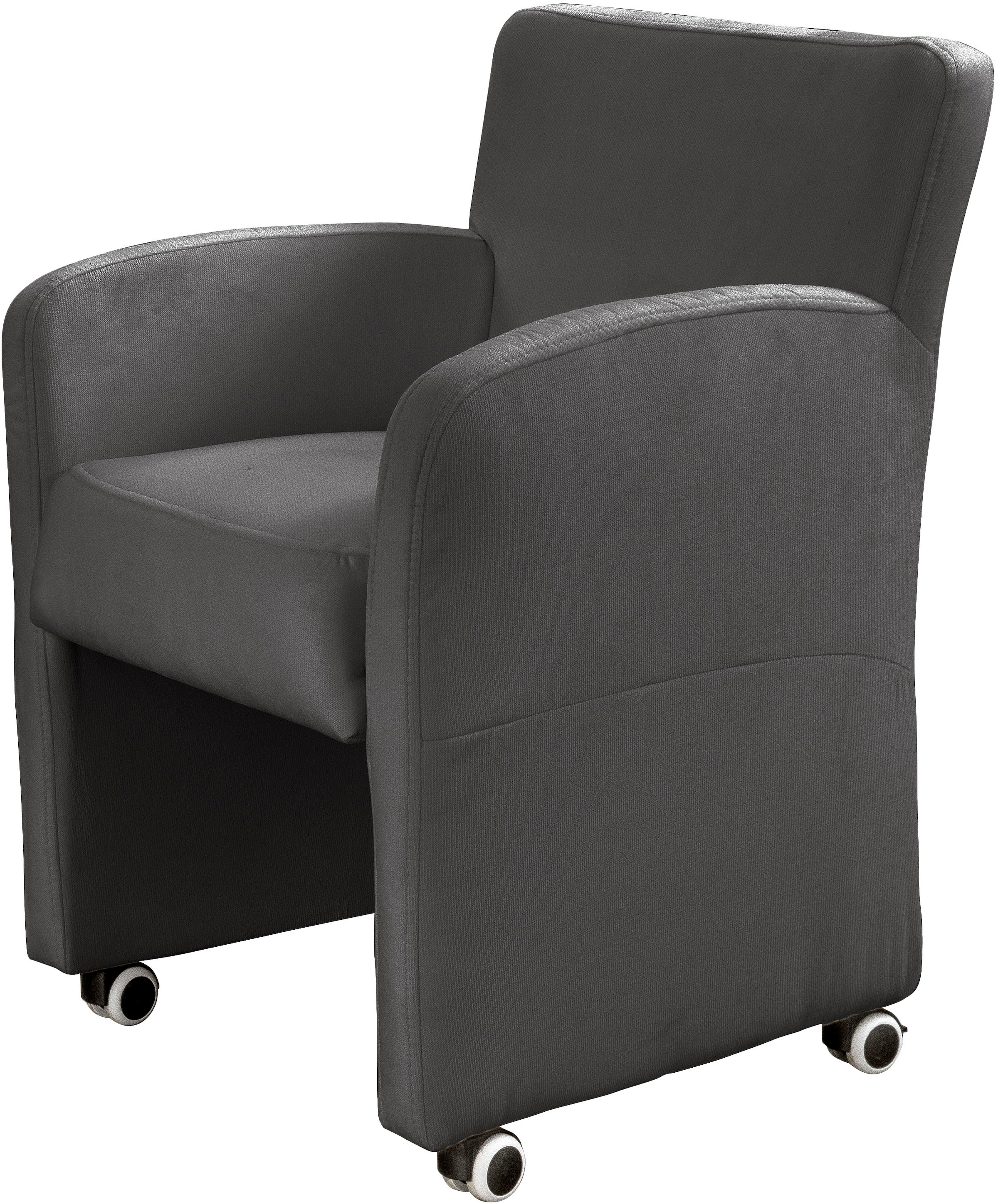 exxpo - sofa fashion Sessel "Cortado, Loungesessel auf Rollen, schmale Armlehnen, bequem" hohe Bodenfreiheit, schöne Detailverarbeitung