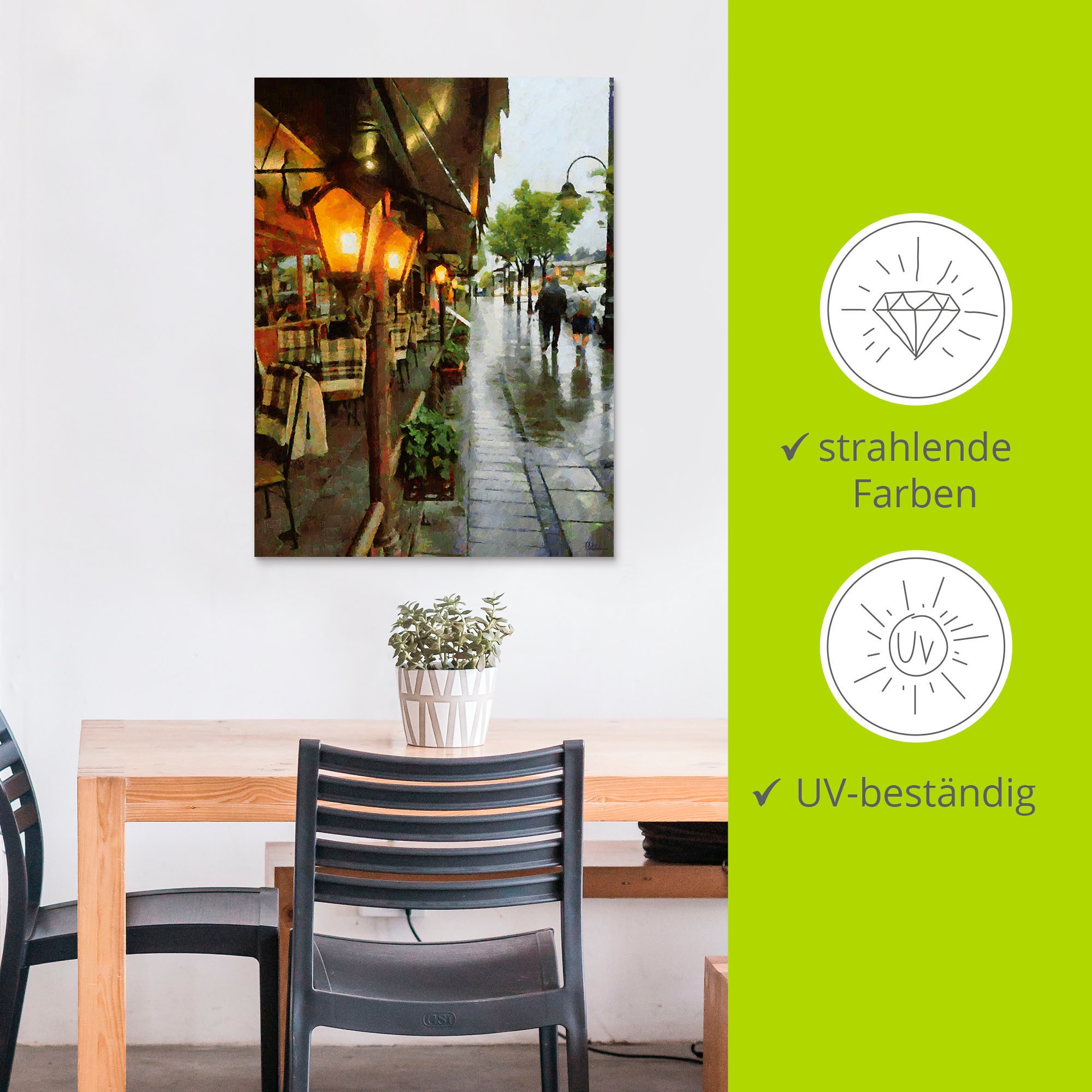 Leinwandbild, bestellen versch. BAUR Lampen«, oder Wandaufkleber als Poster & Wandbild Größen St.), | Artland Cafés, in Alubild, (1 »Restaurant Restaurant