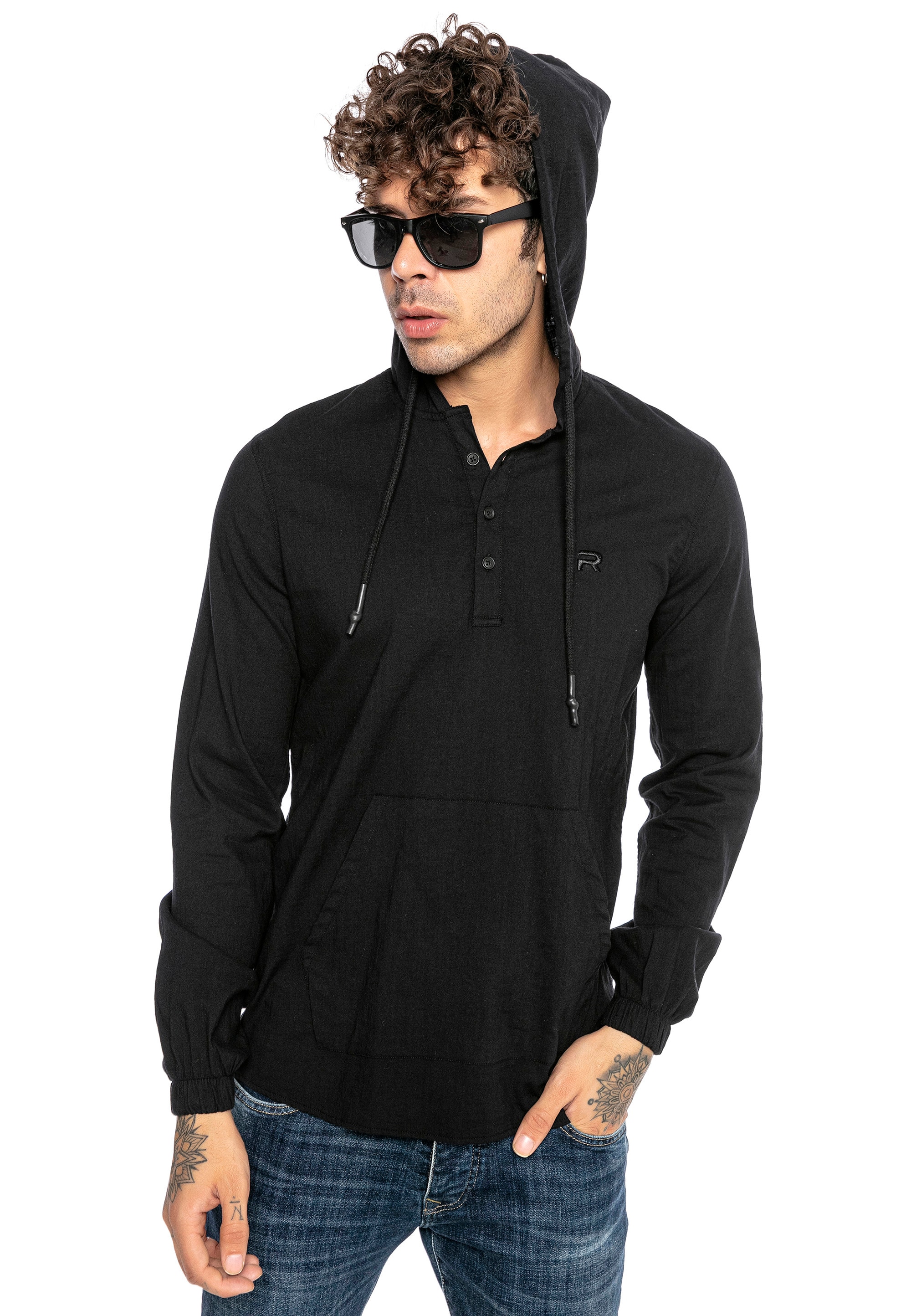 RedBridge Kapuzensweatshirt »Manchester«, im modischen Hemd-Stil