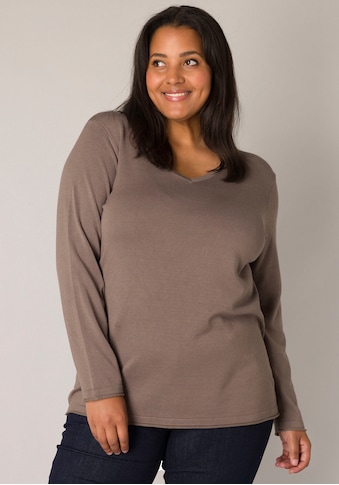 Base Level Curvy V-Ausschnitt-Pullover su V-Ausschnitt