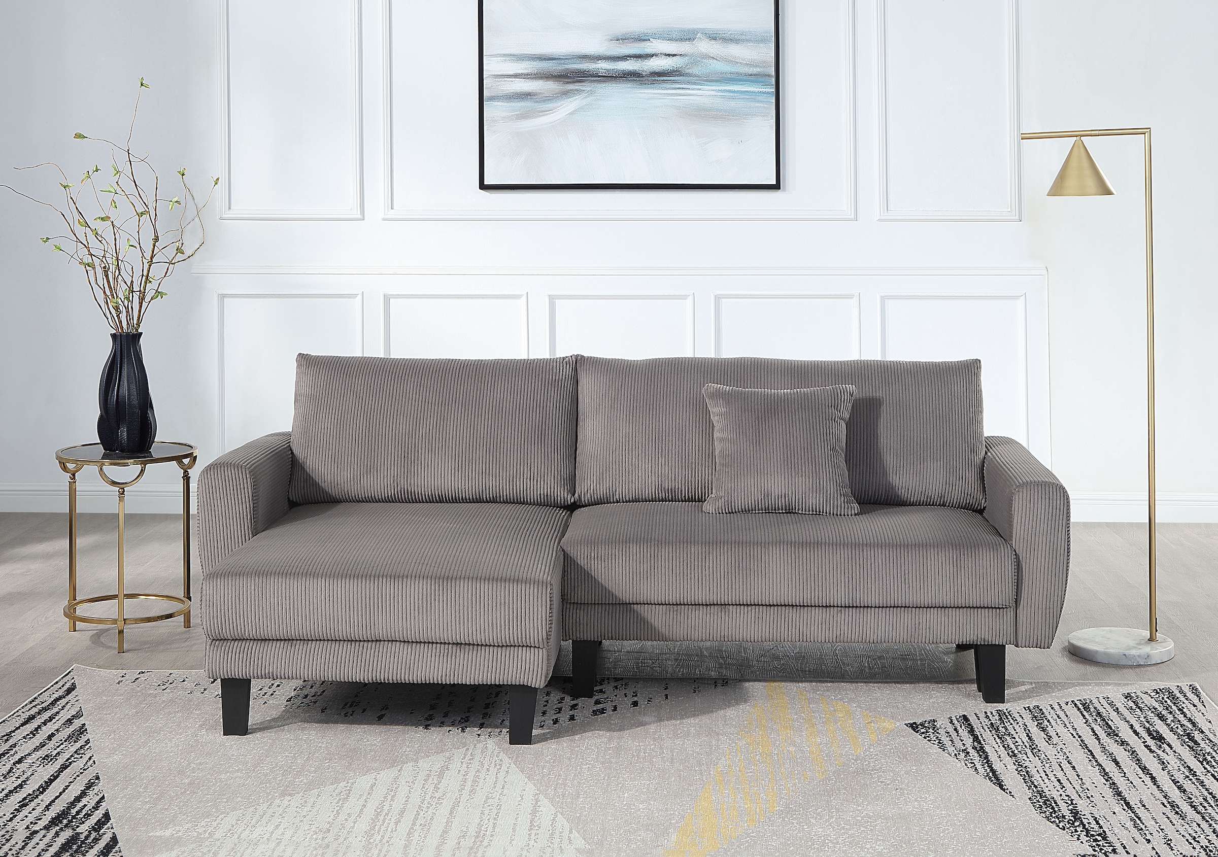 ATLANTIC home collection Schlafsofa "Leonid", inkl. Bettkasten, Recamiere b günstig online kaufen