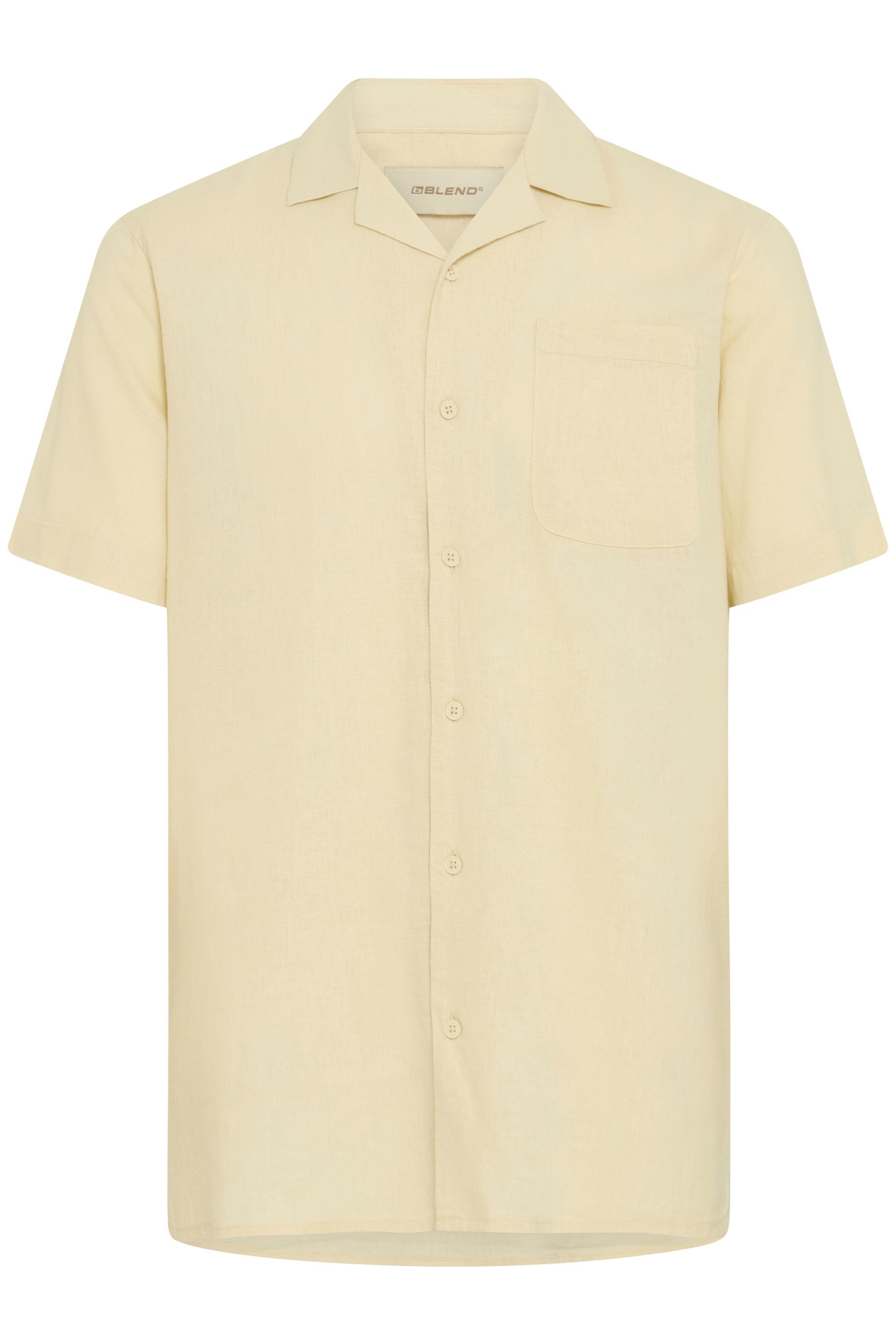 Blend Leinenhemd "BHVictor" Stilvolles Kurzarmhemd aus Leinenmix und Brustt günstig online kaufen