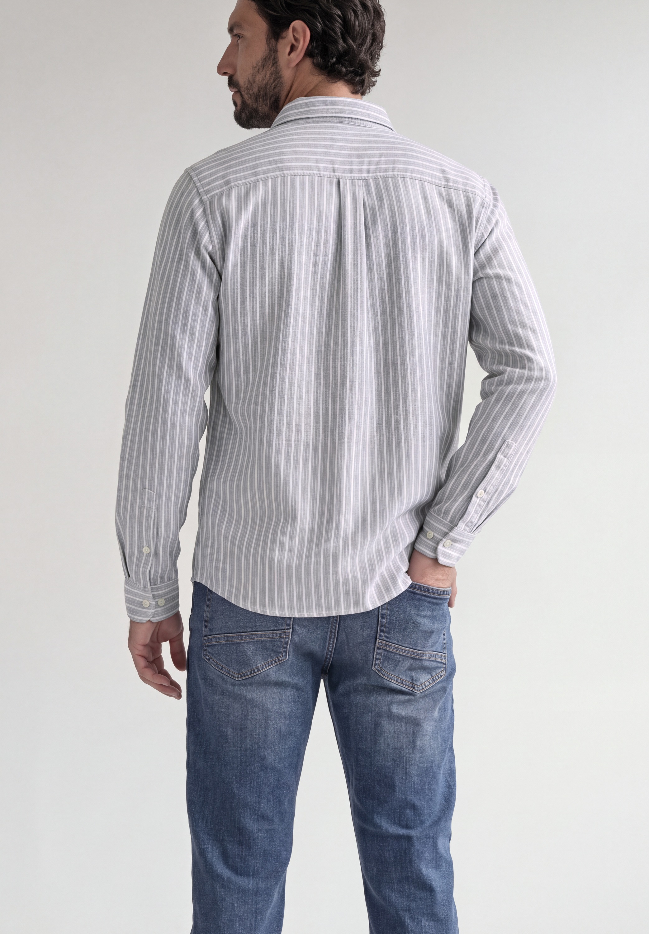 STREET ONE MEN Flanellhemd aus reiner Baumwolle