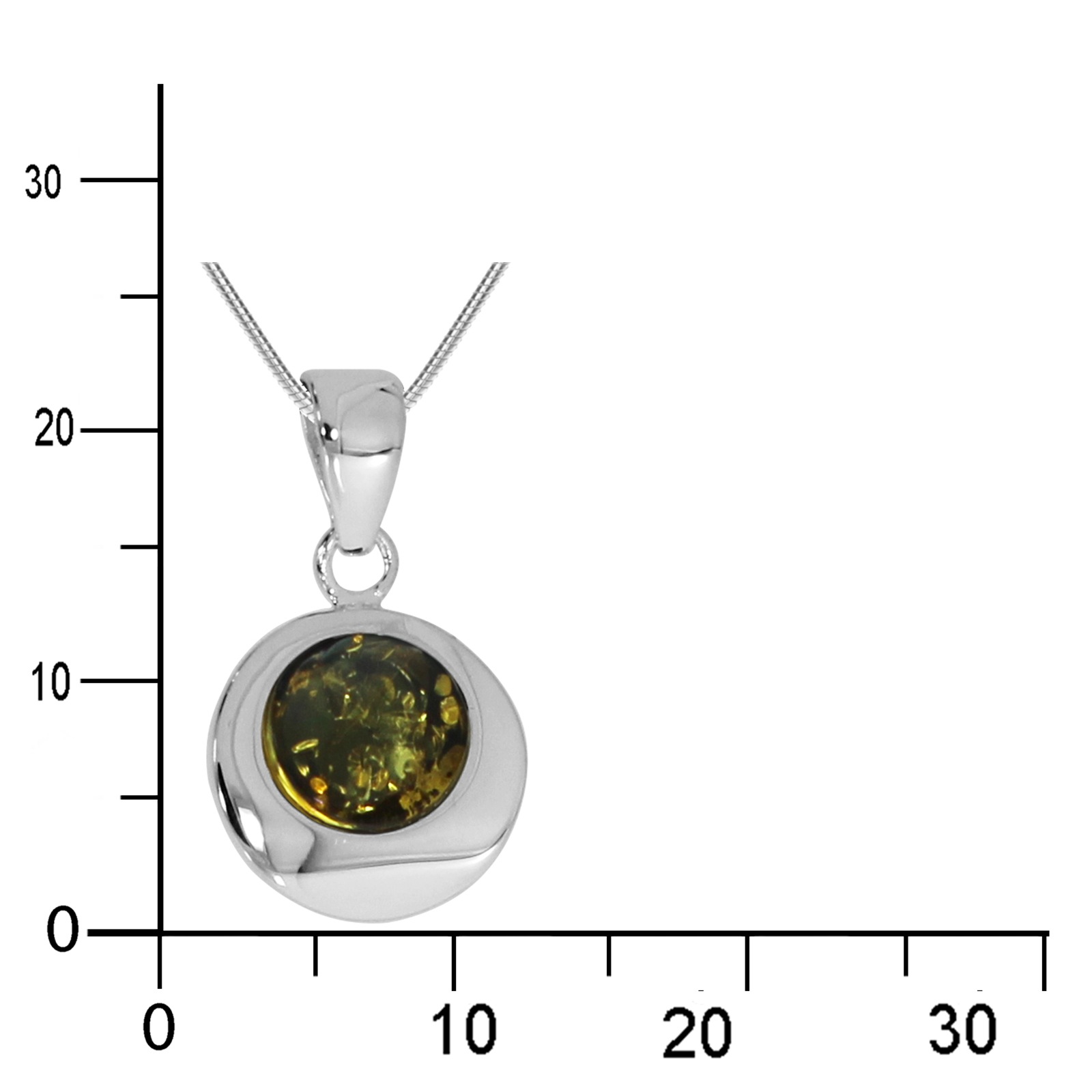 OSTSEE-SCHMUCK Kette mit Anhänger »Ostsee-Schmuck Kette mit Anhänger Alina 12 mm«, (2 tlg.)