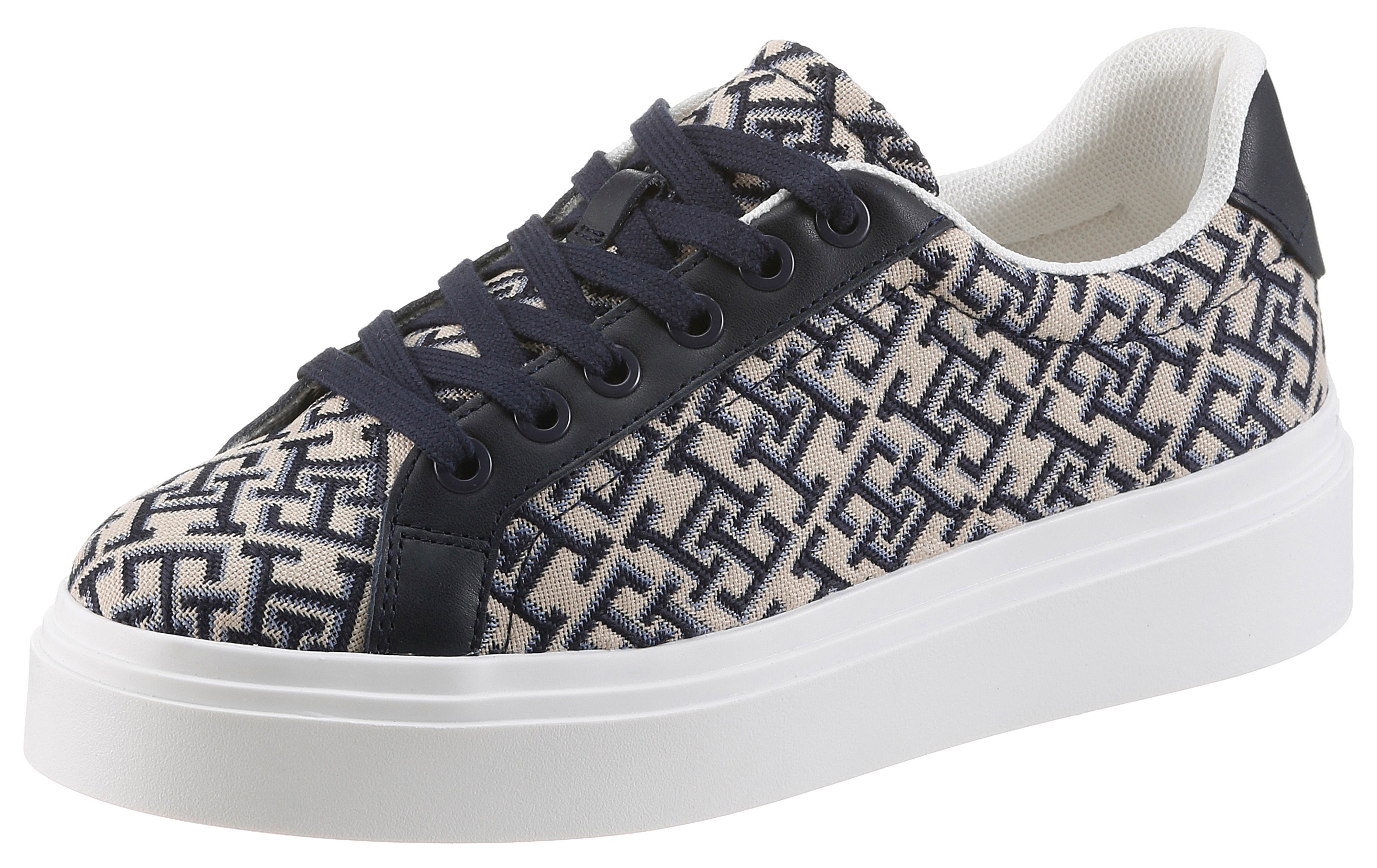 Tommy Hilfiger "TH CHIC PLATFORM MONOGRAM" Freizeitzeitschuh, Halbschuh, Schnürschuh mit Allover-Logodruck