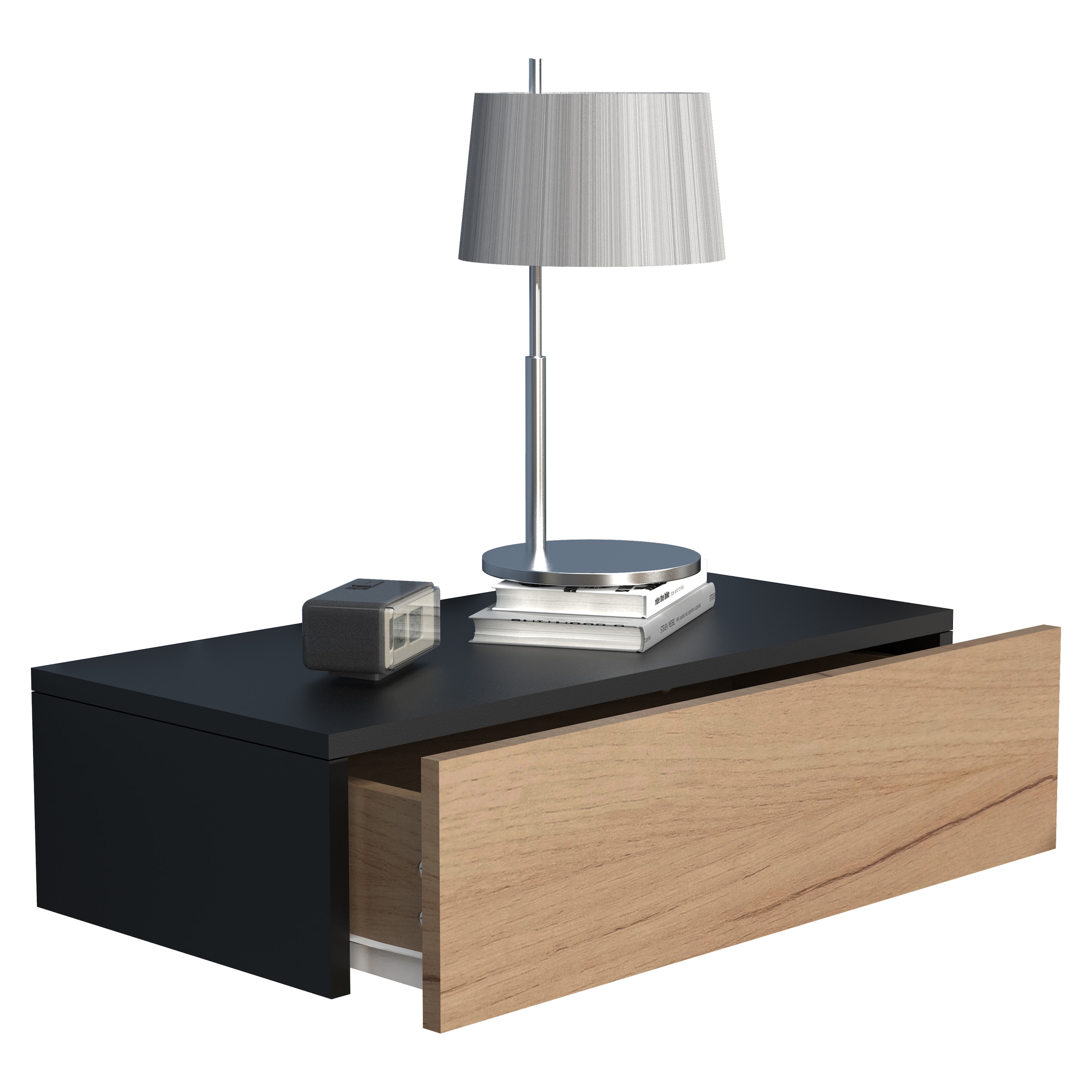 VCM Nachttisch "Holz Wandschublade Wand Hänge Nachttisch Usal M60" 1 Stk. tlg.