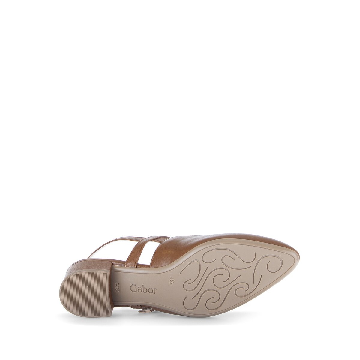 Slingpumps GABOR, Damen, Gr. 39, cognac, Nappaleder, unifarben, Schuhe Slingpumps, Blockabsatz, Businessschuh mit zwei verstellbaren Schnallen 3