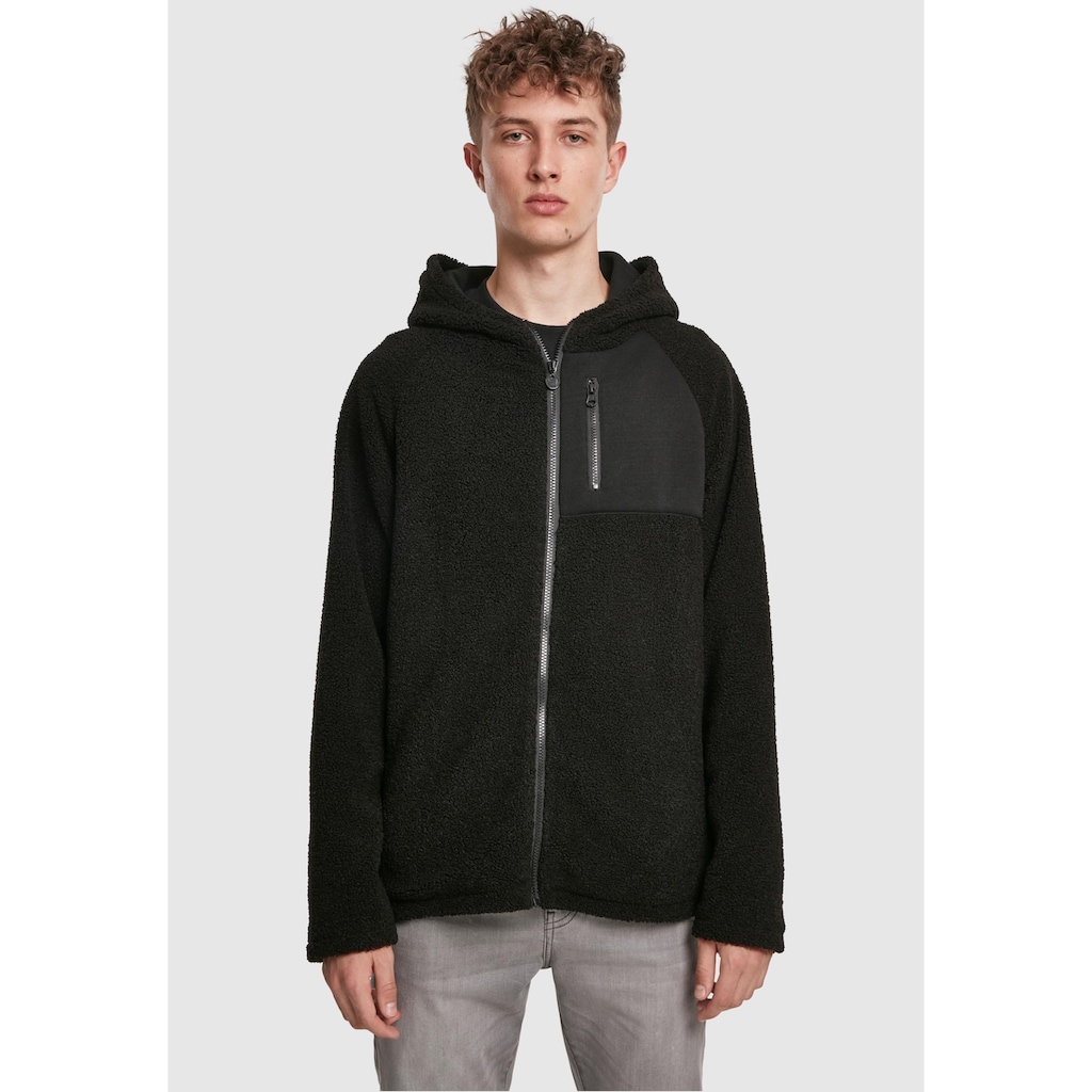 URBAN CLASSICS Allwetterjacke »Urban Classics Herren Hooded Sherpa Zip Jacket«, (1 St.), mit Kapuze