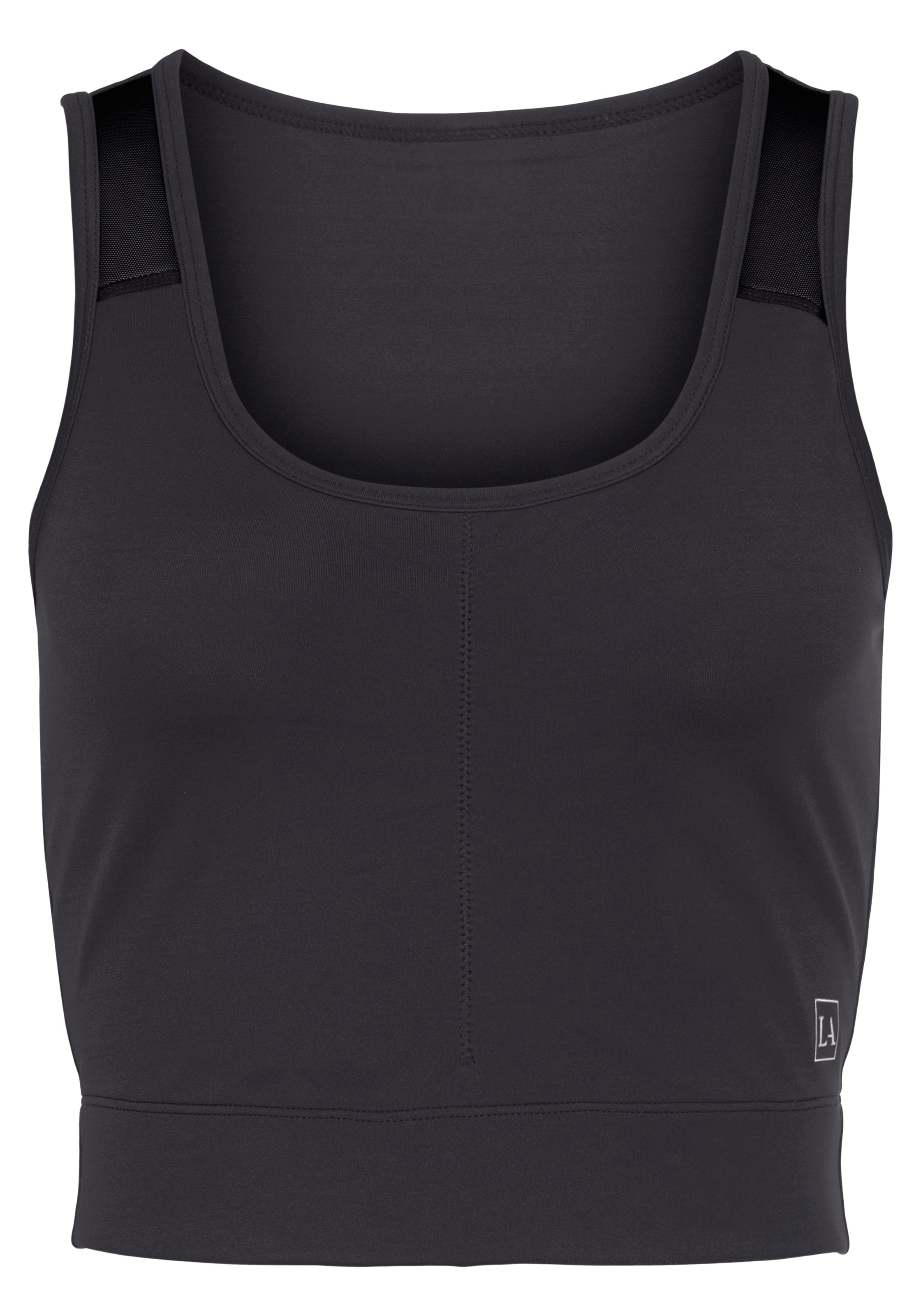 LASCANA ACTIVE Crop-Top sportliches Top mit breiten Trägern und Mesheinsatz günstig online kaufen
