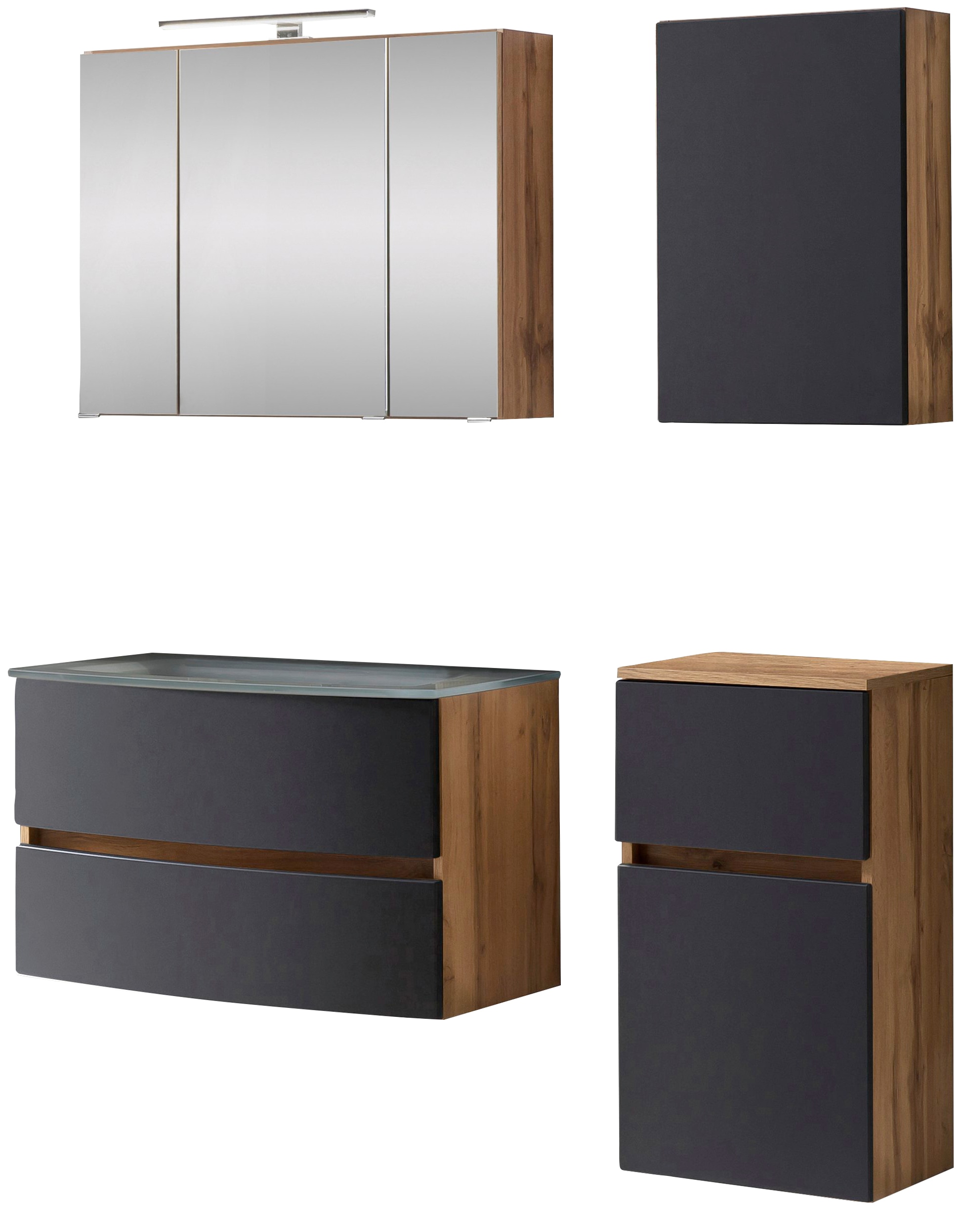 welltime Badezimmer-Set "Kaunas" Set, 4 Stk. tlg. Breite 120 cm, Soft Close günstig online kaufen