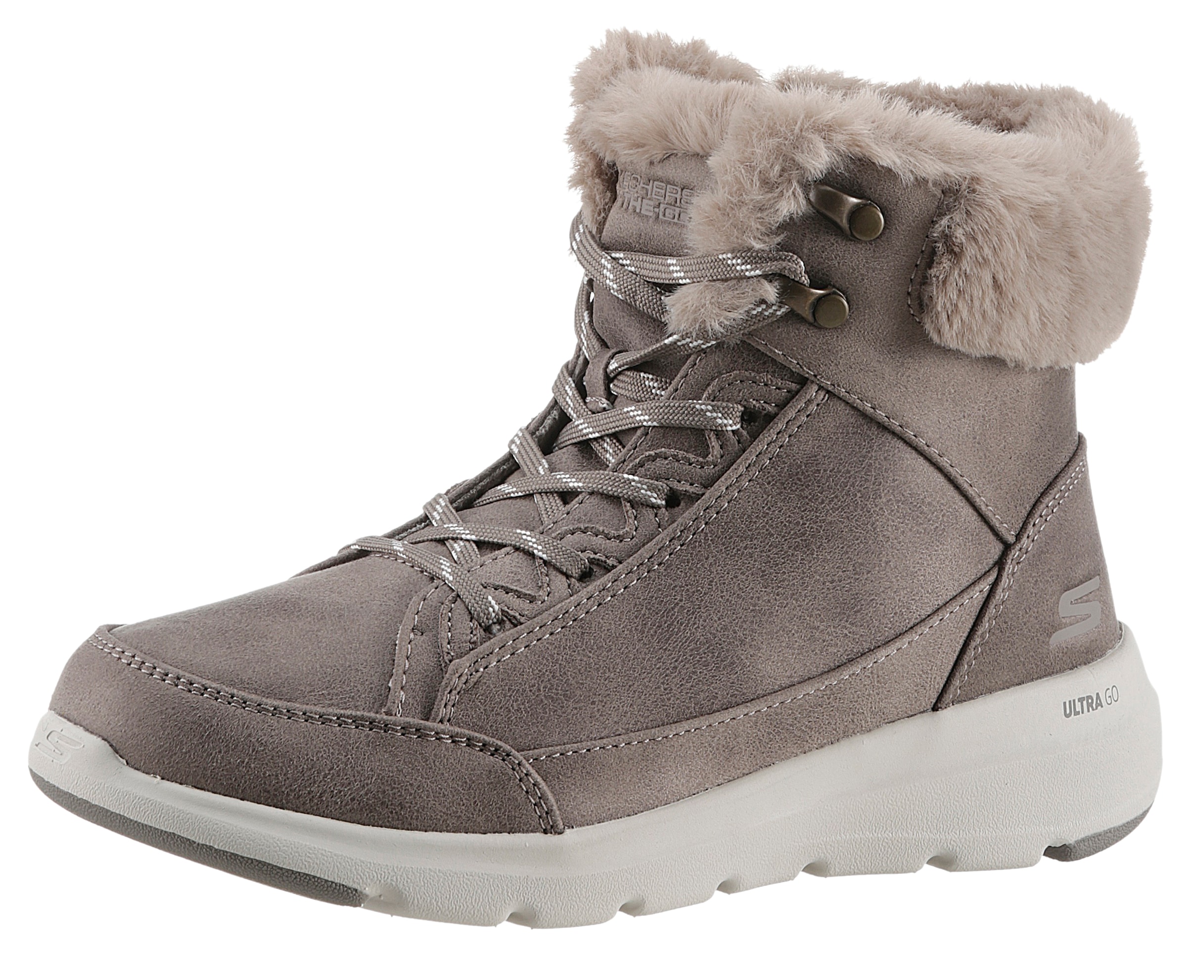 Skechers Winterboots »GLACIAL ULTRA-COZYLY«, Winterschuh, Snowboots, Schnürstiefel mit weichem Fellimitatbesatz