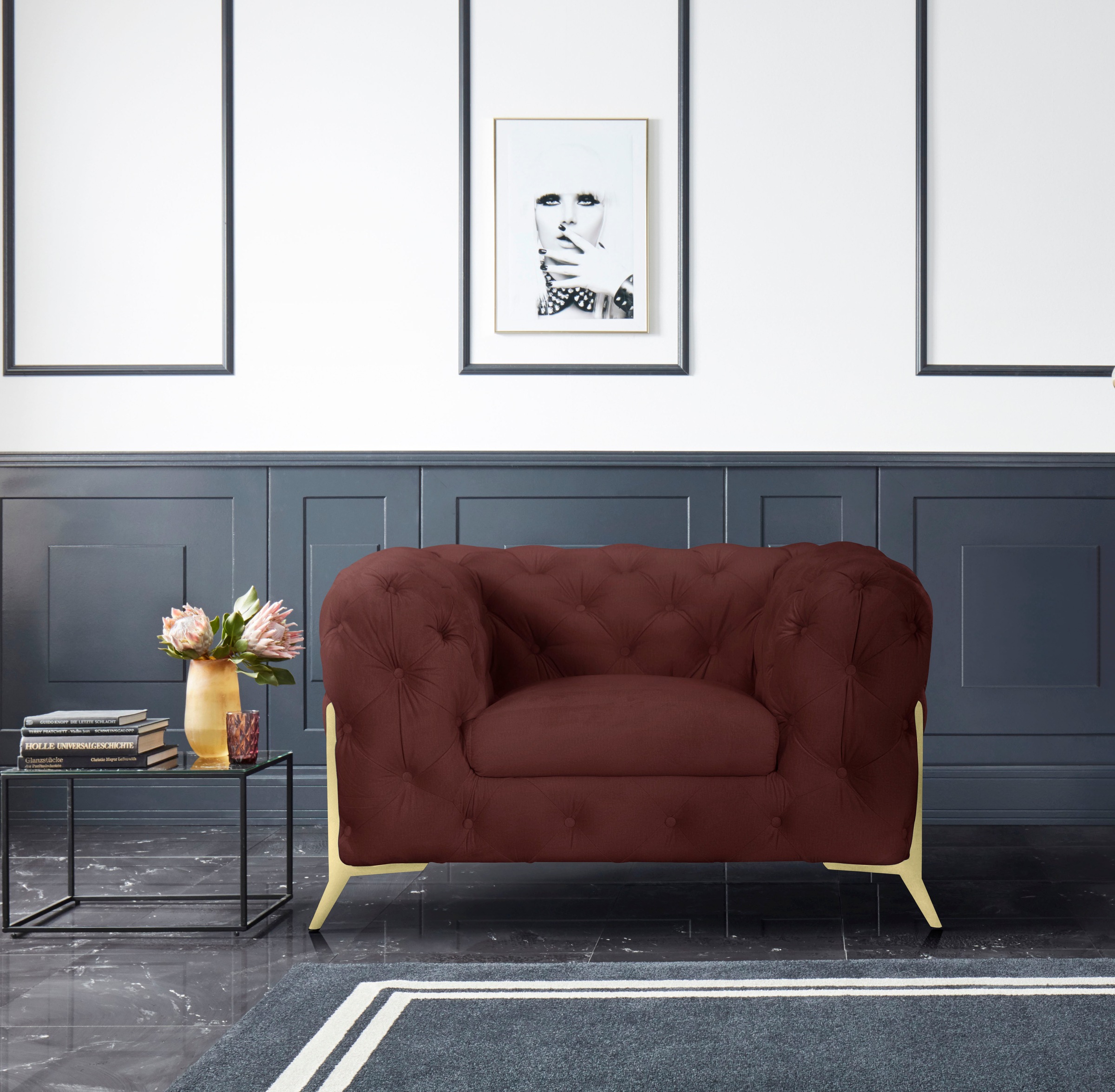 Home affaire Chesterfield-Sessel "Amaury Sessel" aufwändige Knopfheftung, m günstig online kaufen