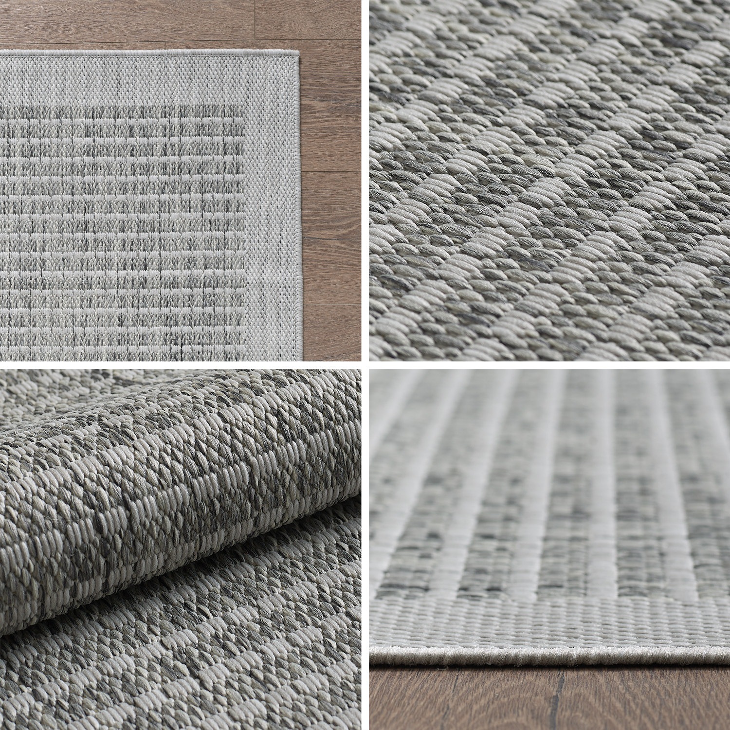 Outdoorteppich AYYILDIZ TEPPICHE "GIZA 1410", grau, B:80cm H:3mm L:250cm, Polypropylen, Teppiche, Outdoorteppich, Läufer, In- und Outdoor, Wetterfest, Wasserabweisend, robust 3