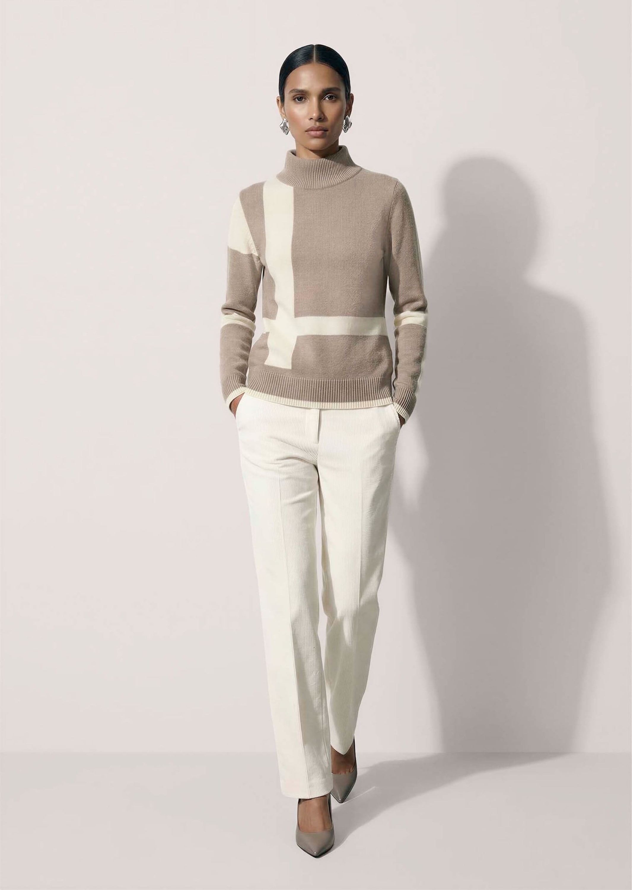 MADELEINE Longpullover »Pullover Strickpullover mit Colour-Blocking«