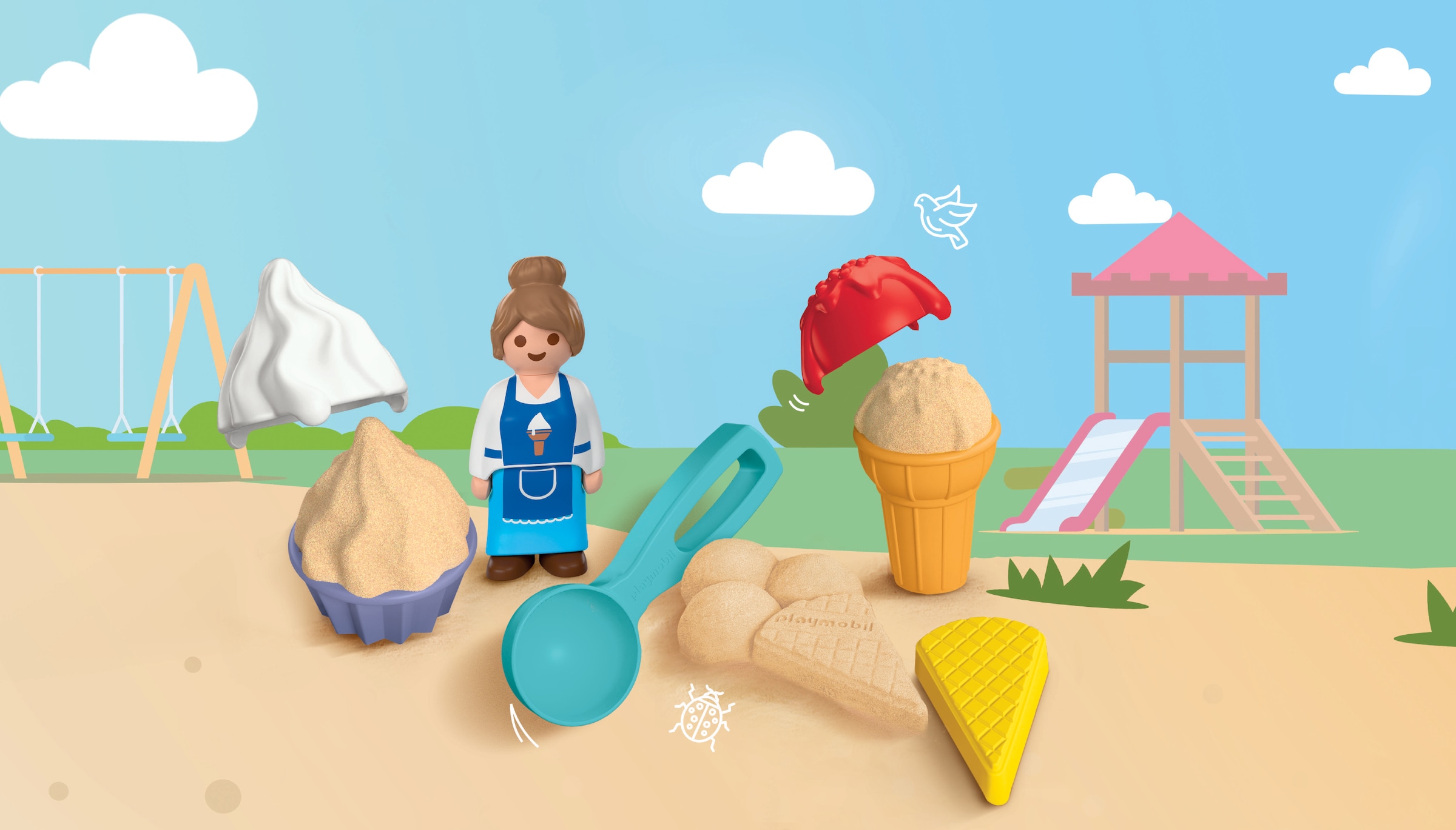 Playmobil® Konstruktions-Spielset »Sand-Eisdiele (72006), Junior Sand« Made in Europe