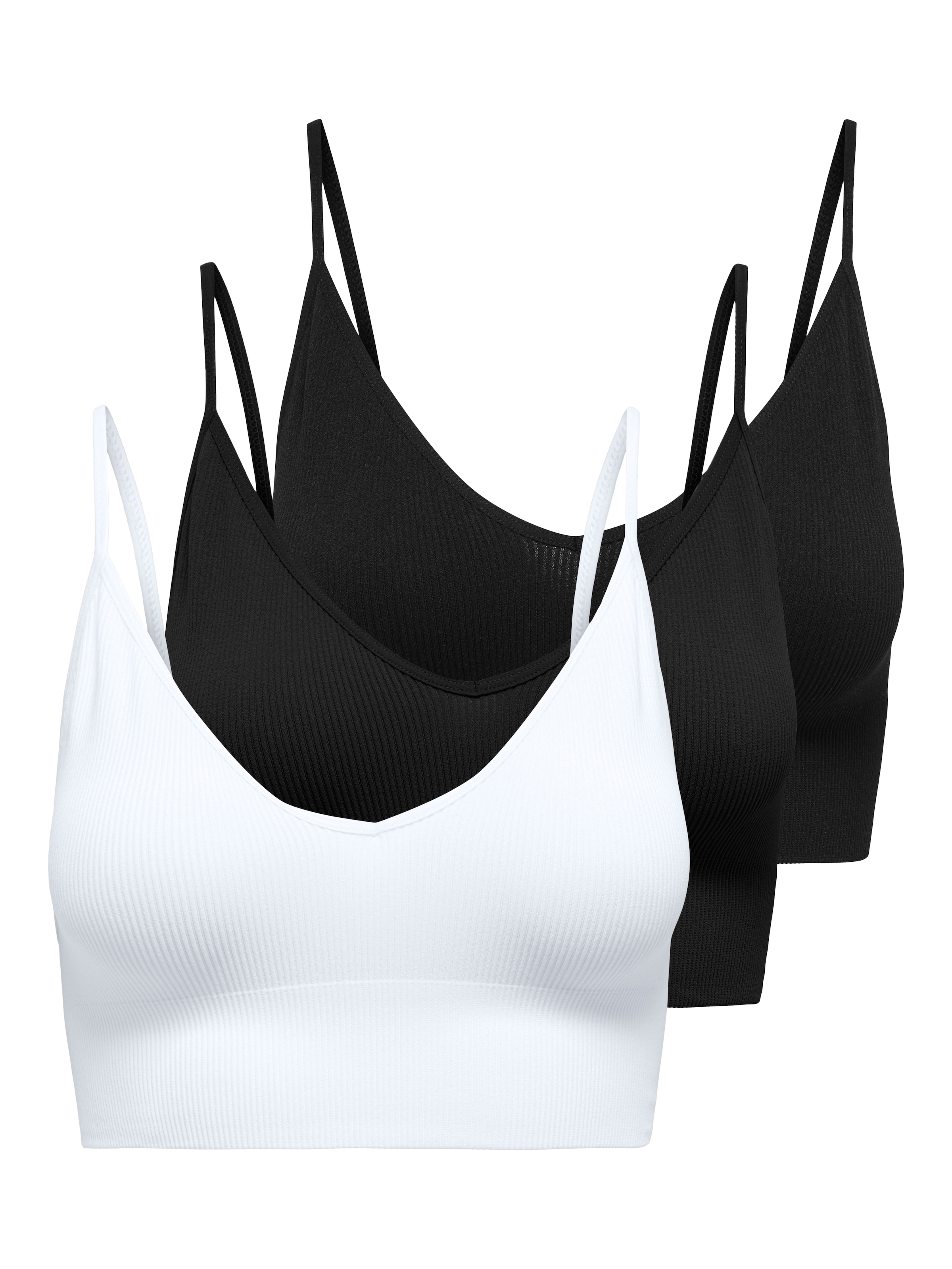 ONLY Bustier »ONLVICKY RIB S-L V-NECK 3-PACK TOP NOOS«