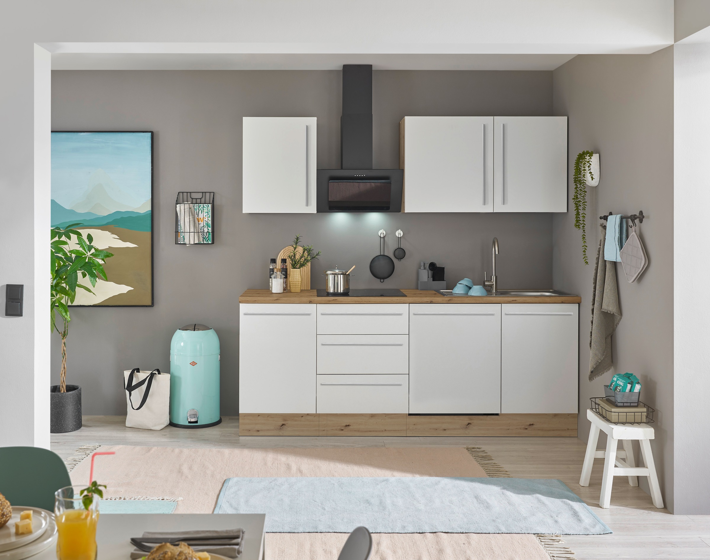 KOCHSTATION Küchenzeile "Florida", Breite 220 cm, Softclose für Türen und S günstig online kaufen
