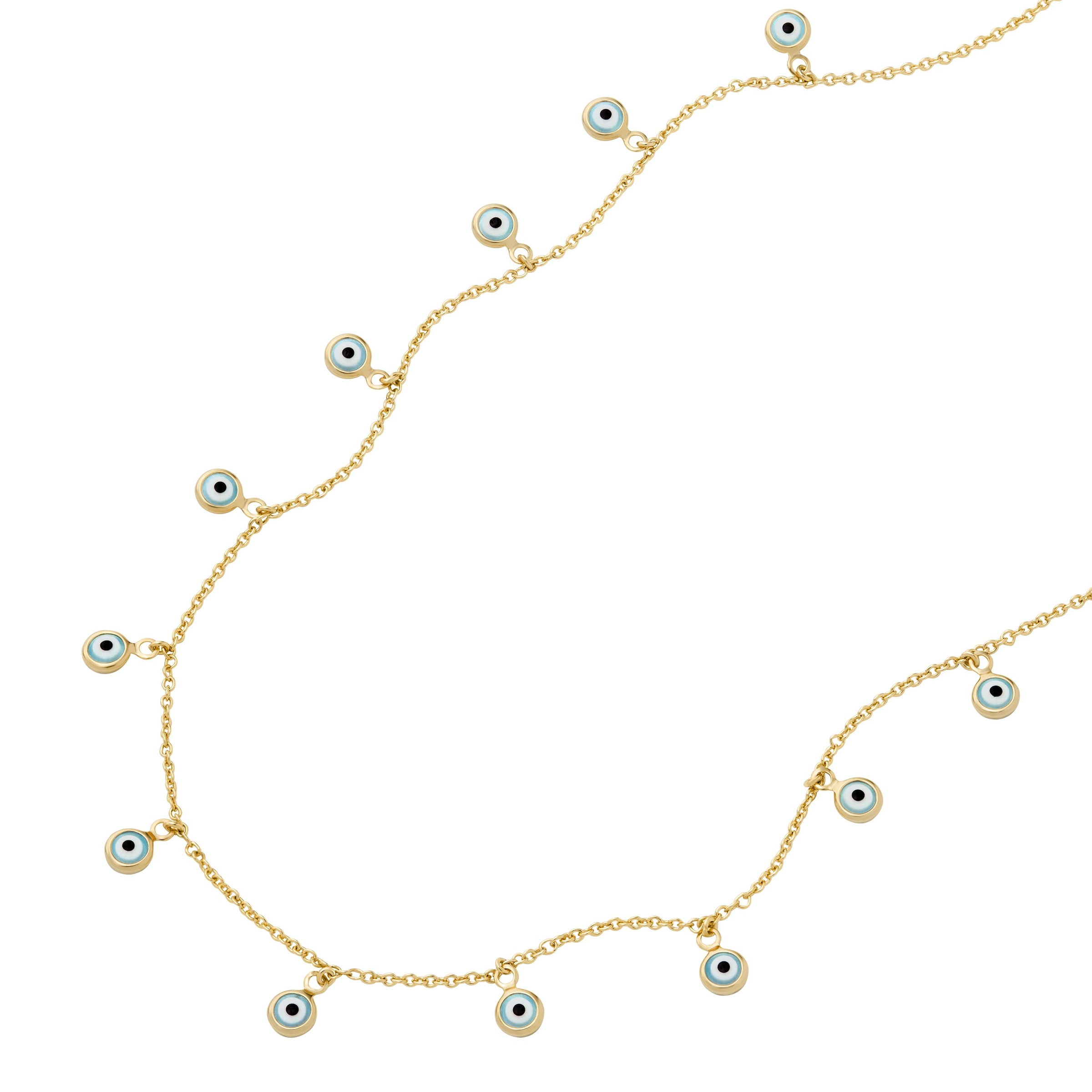 Fossil Kette mit Anhänger »Schmuck SUTTON Evil Eye Böser Blick magisches Auge, JA7283710«, mit Glasstein