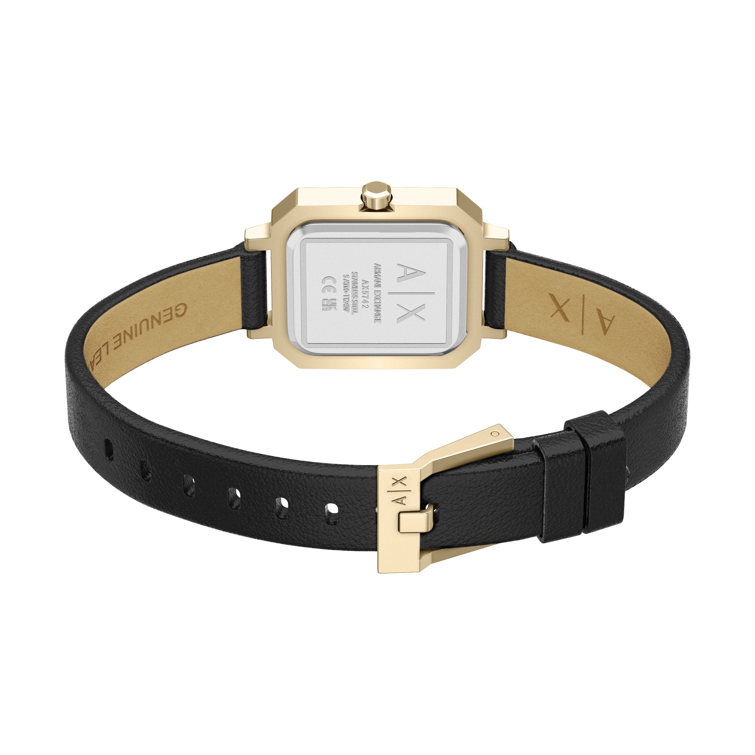 ARMANI EXCHANGE Quarzuhr Armbanduhr, Lederarmband, analog