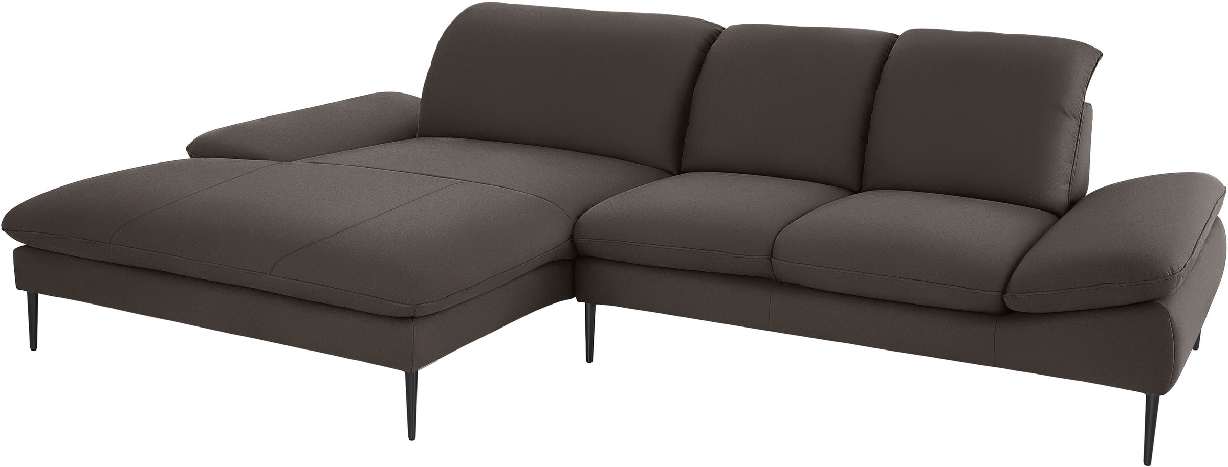W.SCHILLIG Ecksofa »enjoy&MORE, Designsofa, elegant und bequem, L-Form«, Sitztiefenverstellung, Füße schwarz pulverbeschichtet, Breite 310 cm