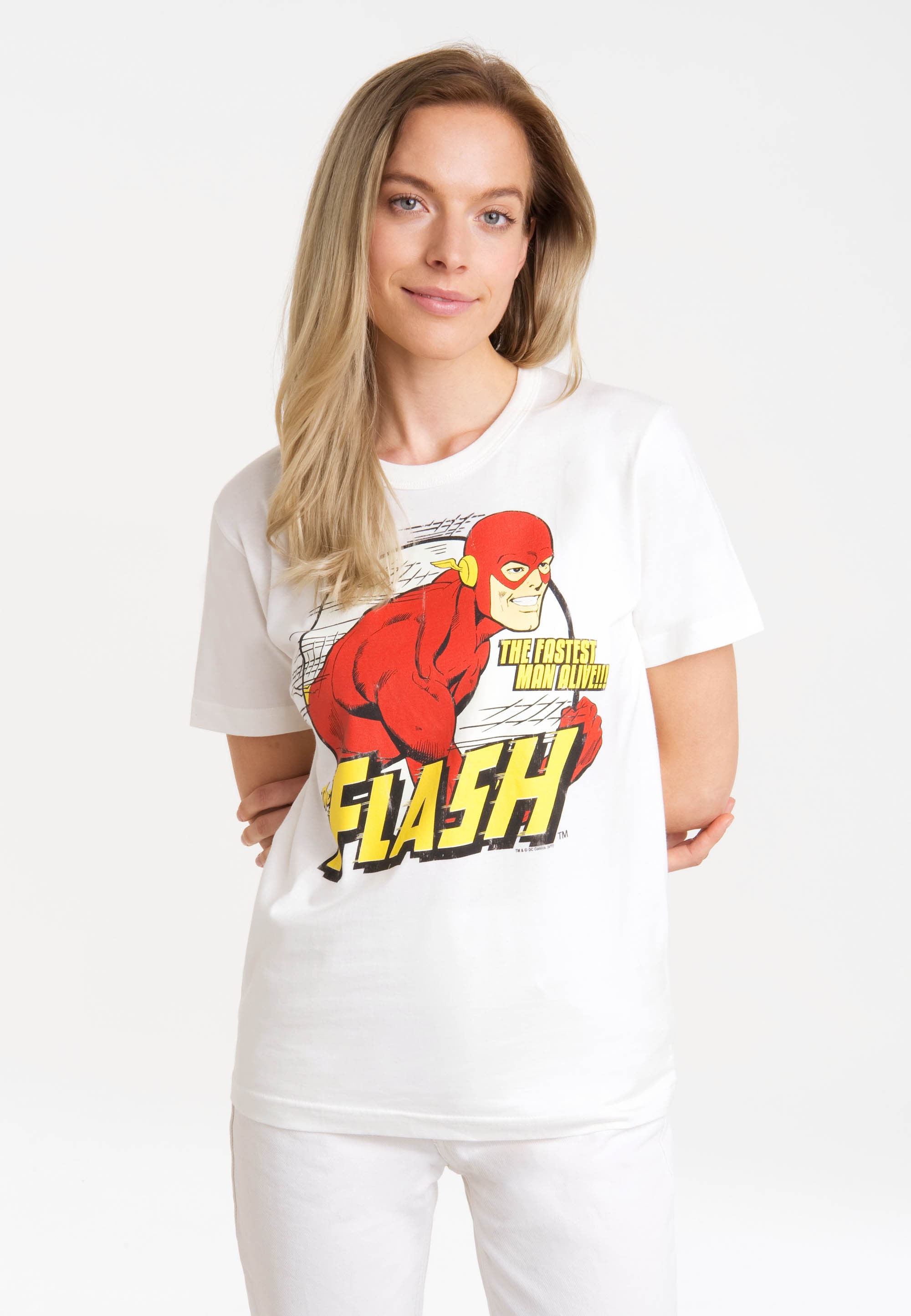 Bankdiskont LOGOSHIRT T-Shirt »DC Comics - Print lizenziertem mit BAUR Fastest Man kaufen online | Alive«, Flash