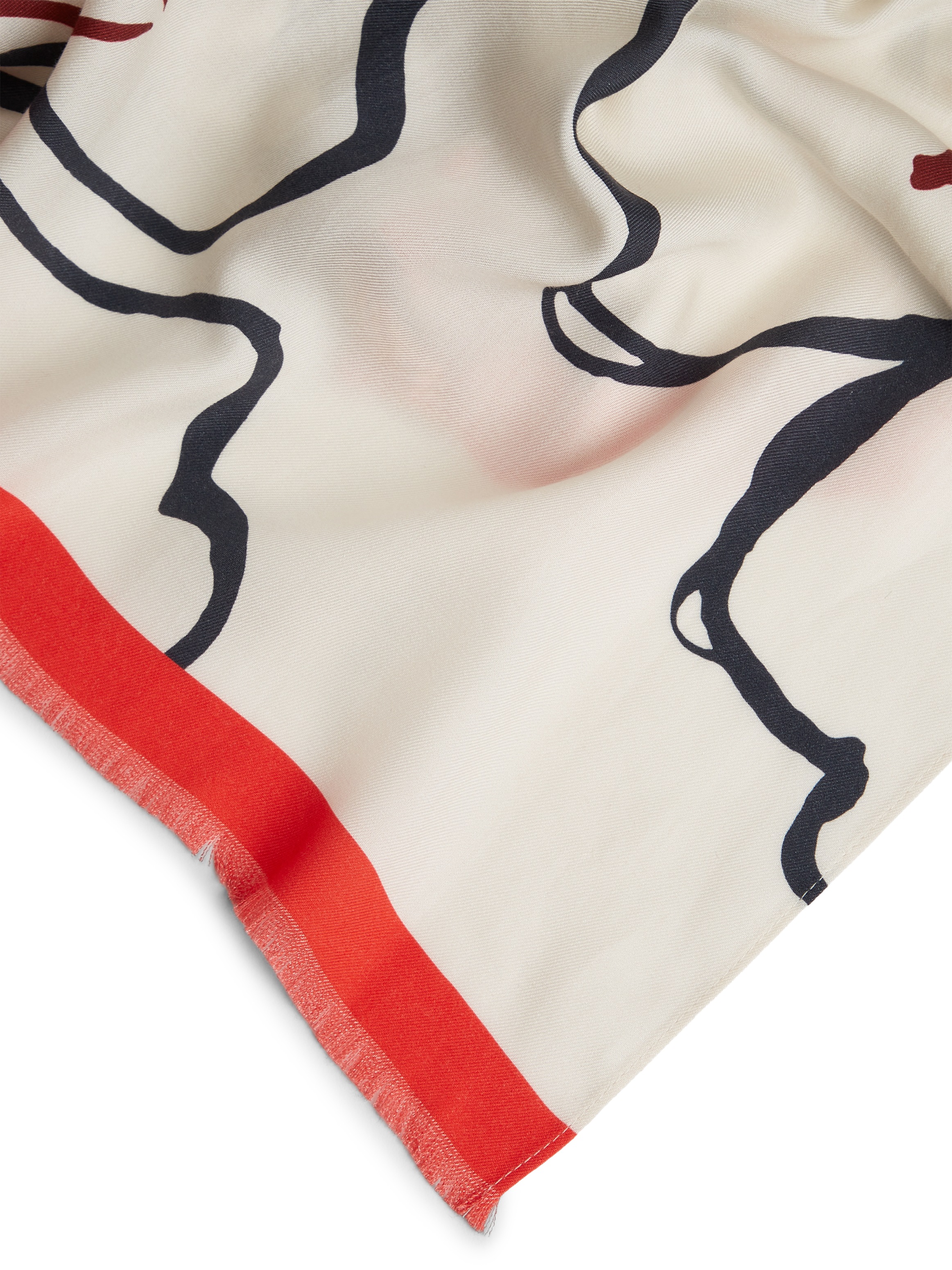 Modeschal TOMMY HILFIGER "TH FLAG FLORAL", Damen, linear poppy print, Web, Microfaser, Modetücher, 80 x 200 cm 3
