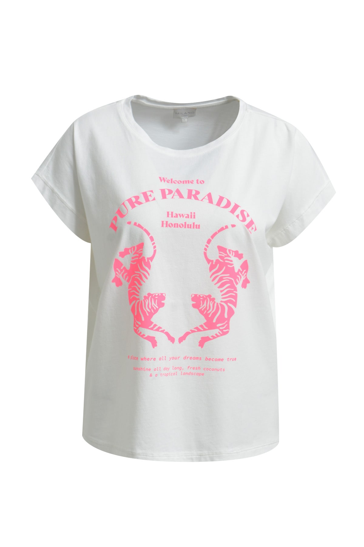 Milano Italy Rundhalsshirt mit überschnittener Schulter