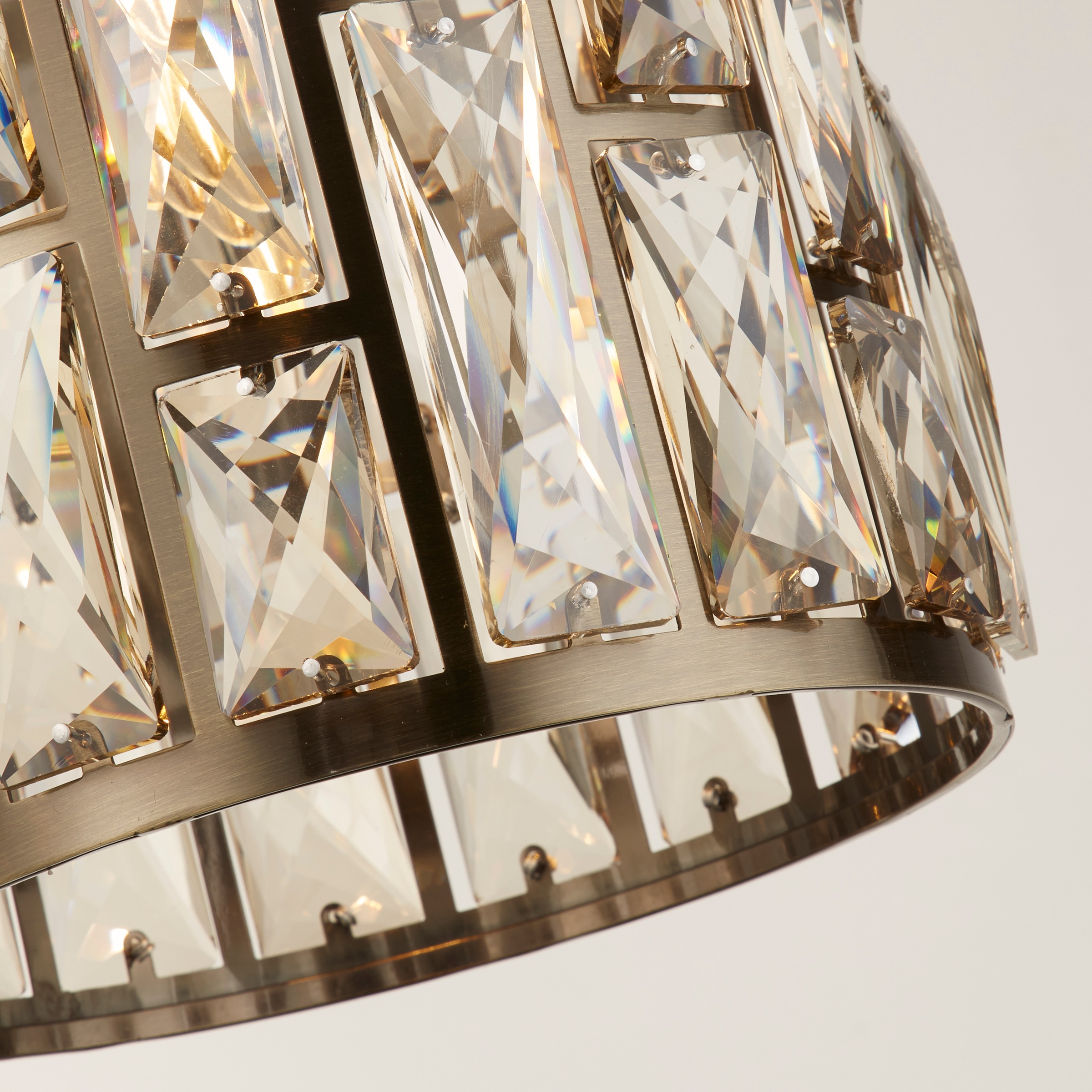 Searchlight Hängeleuchte »Bijou Pendant - Antique Brass Metal & Champagne Glass« E27 1 Stk.