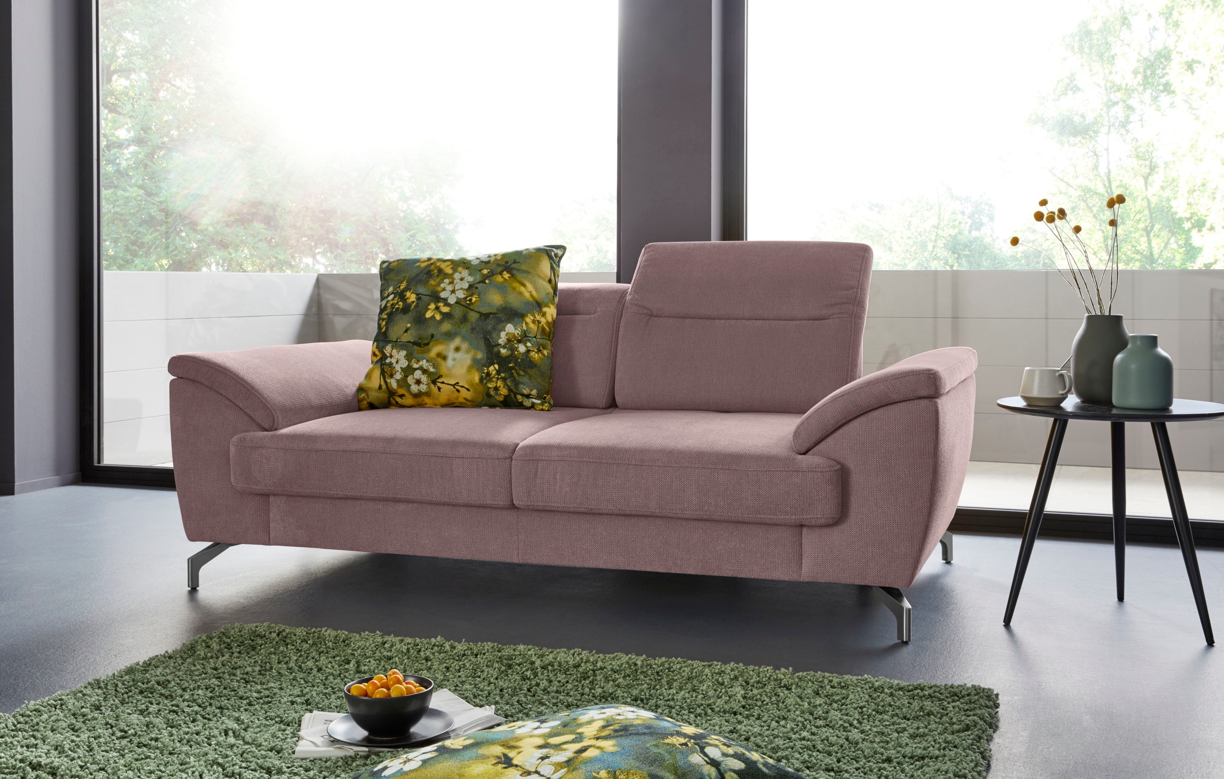 sit&more 2-Sitzer "Percy", 12 cm Fußhöhe, Sitztiefenverstellung, wahlweise günstig online kaufen