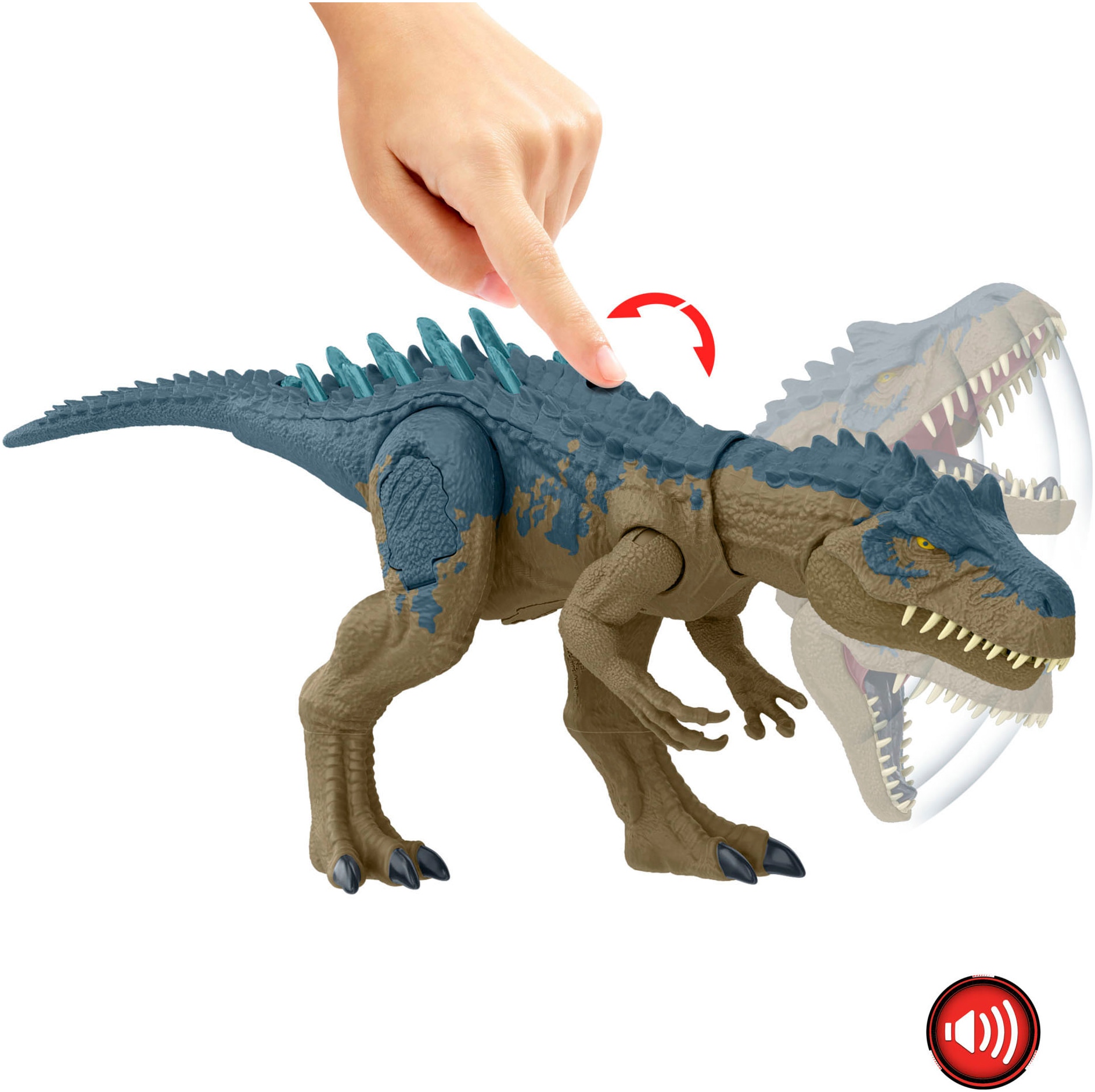 Mattel® Actionfigur »Jurassic World, Ruthless Rampage Allosaurus«, mit Angriffsbewegung und Geräuschen