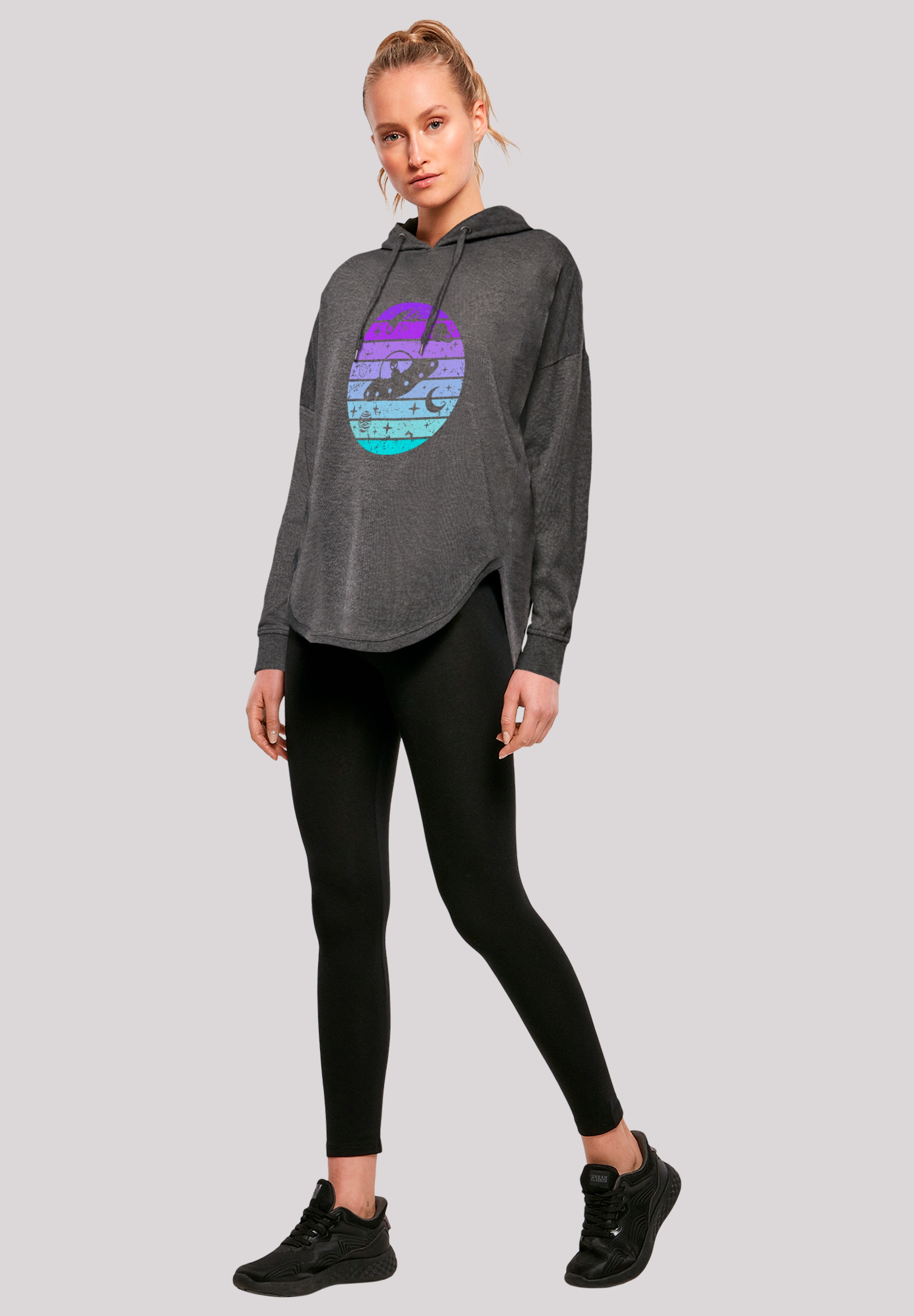 F4NT4STIC Kapuzenpullover »Retro Alien Weltraum Sonnenuntergang«, Premium Qualität