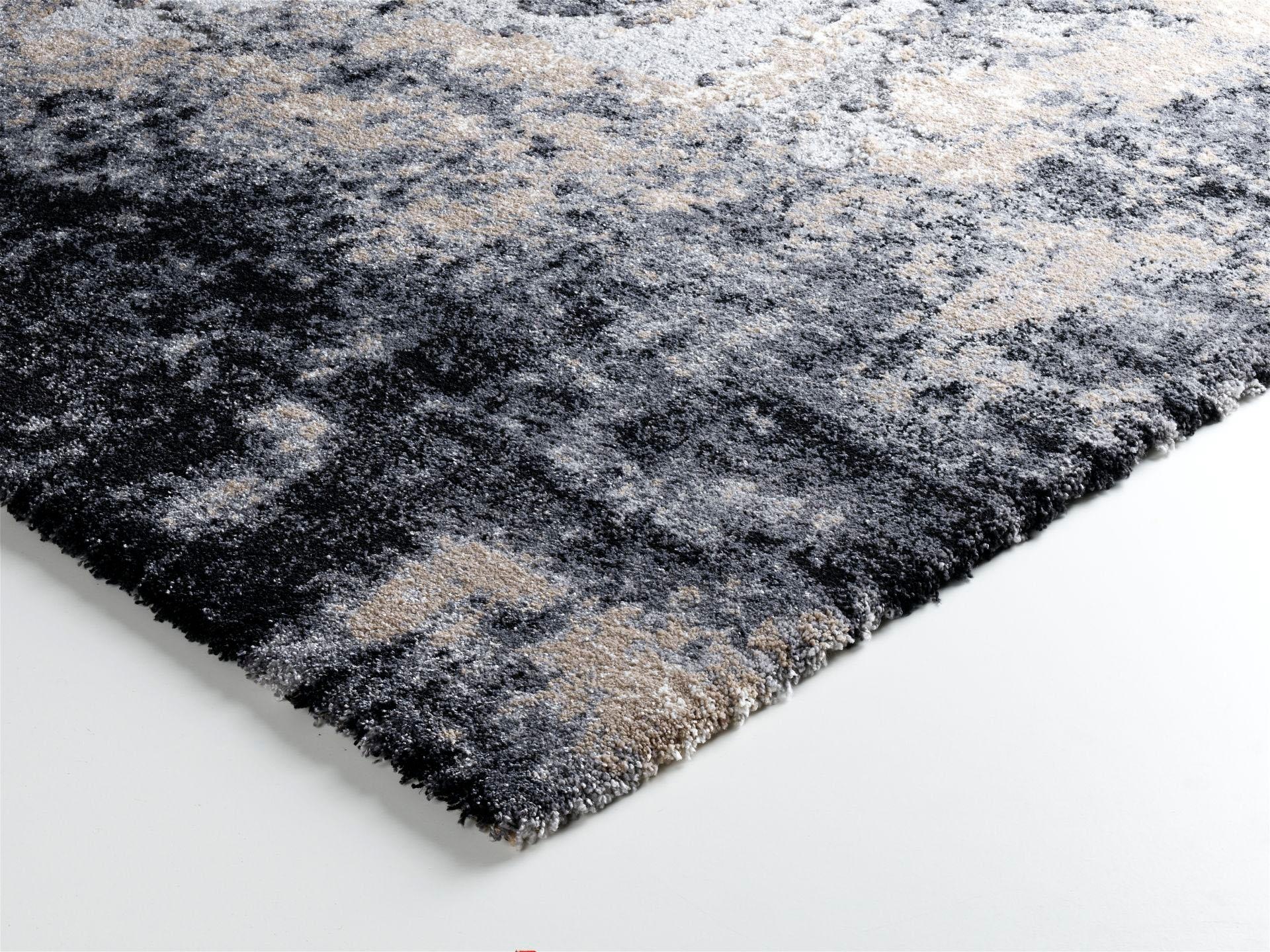 Teppich OCI DIE TEPPICHMARKE "JUWEL AWARA" Gr. 6, grau (hellgrau), B:200cm H:20mm L:290cm, Polyester, Polypropylen, Teppiche, Teppich, Kurzflor, Wohnzimmer, Marmor Optik, Hoch Tief Effekt 3