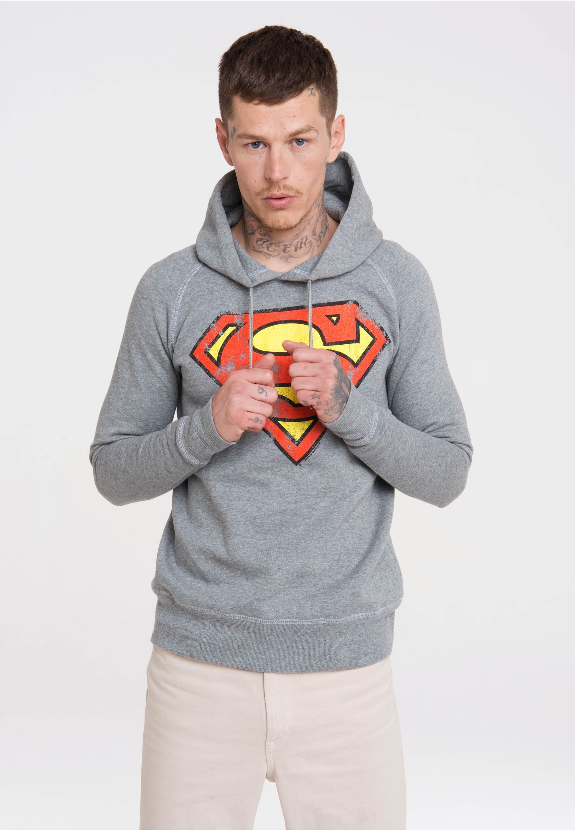 LOGOSHIRT Kapuzensweatshirt "DC – Superman Logo", mit Superhelden-Print