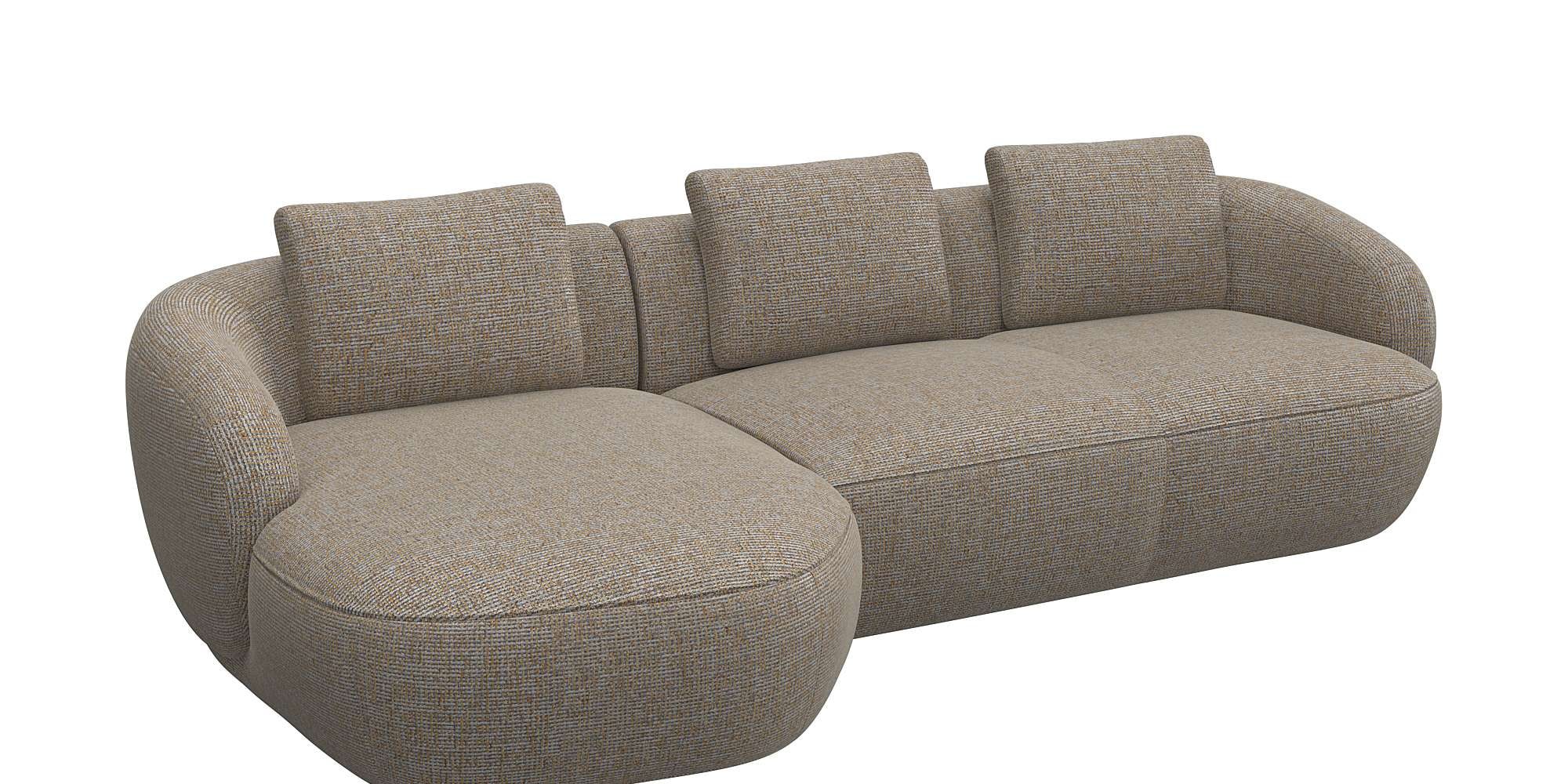 FLEXLUX Wohnlandschaft "Torino, rund, L-Form, Sofa-Ecke mit Recamiere, Long günstig online kaufen