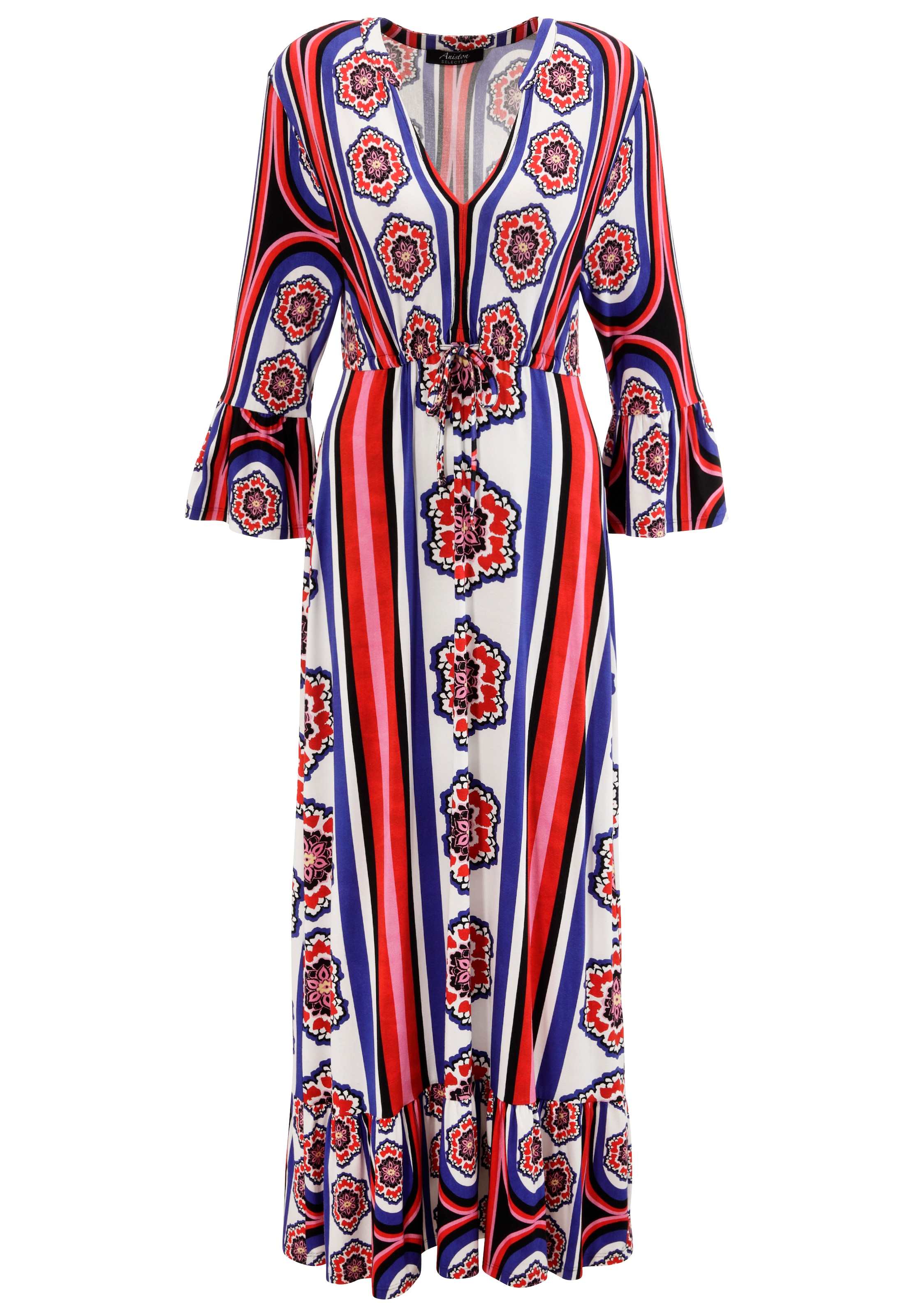 Aniston SELECTED Maxikleid, mit Volant an den 3/4-langen Ärmeln und am Saum - NEUE KOLLEKTION