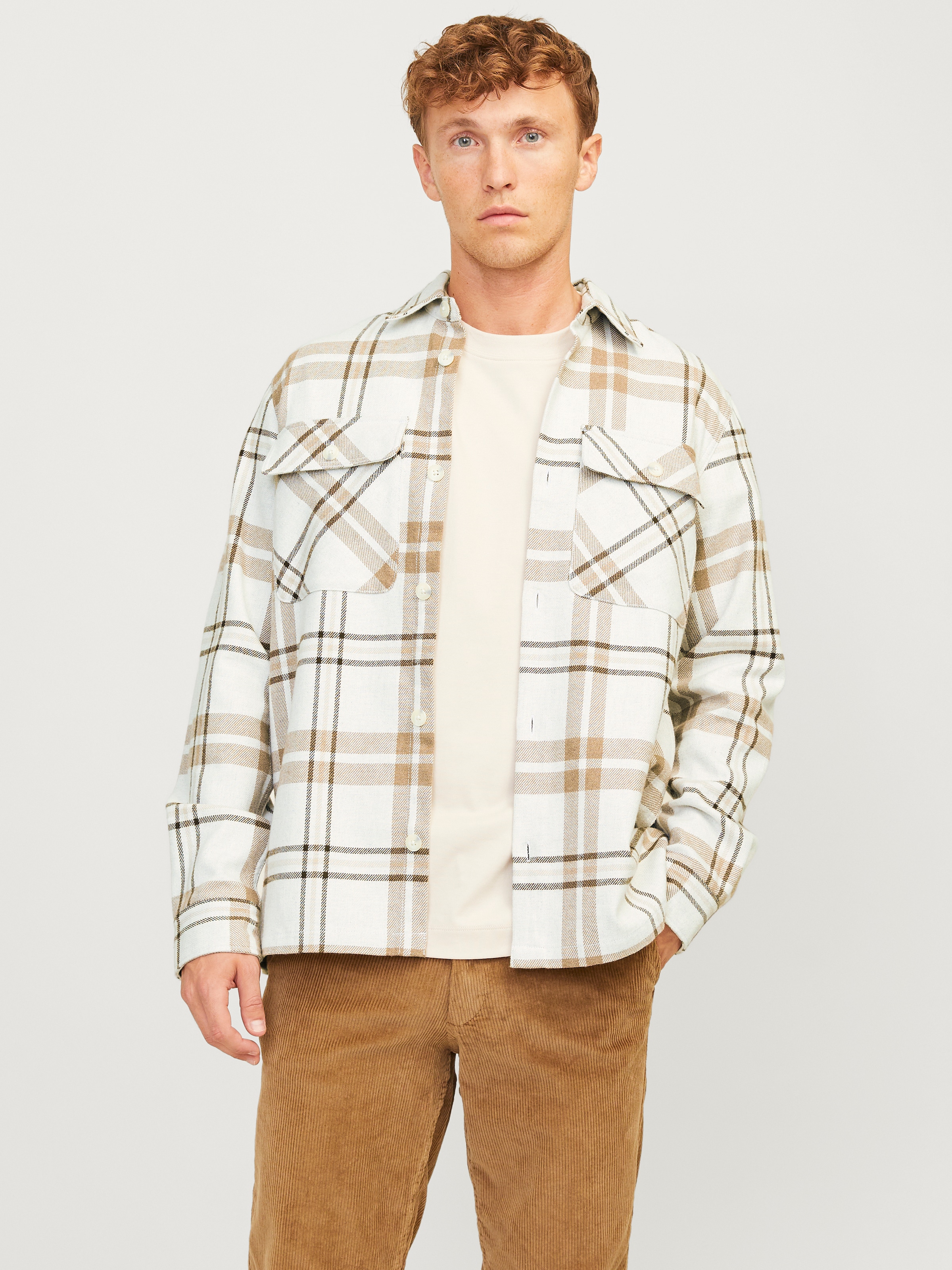 Jack & Jones Langarmhemd "JPRRAYMOND MELANGE CHECK LS OVERSHIRT SN"