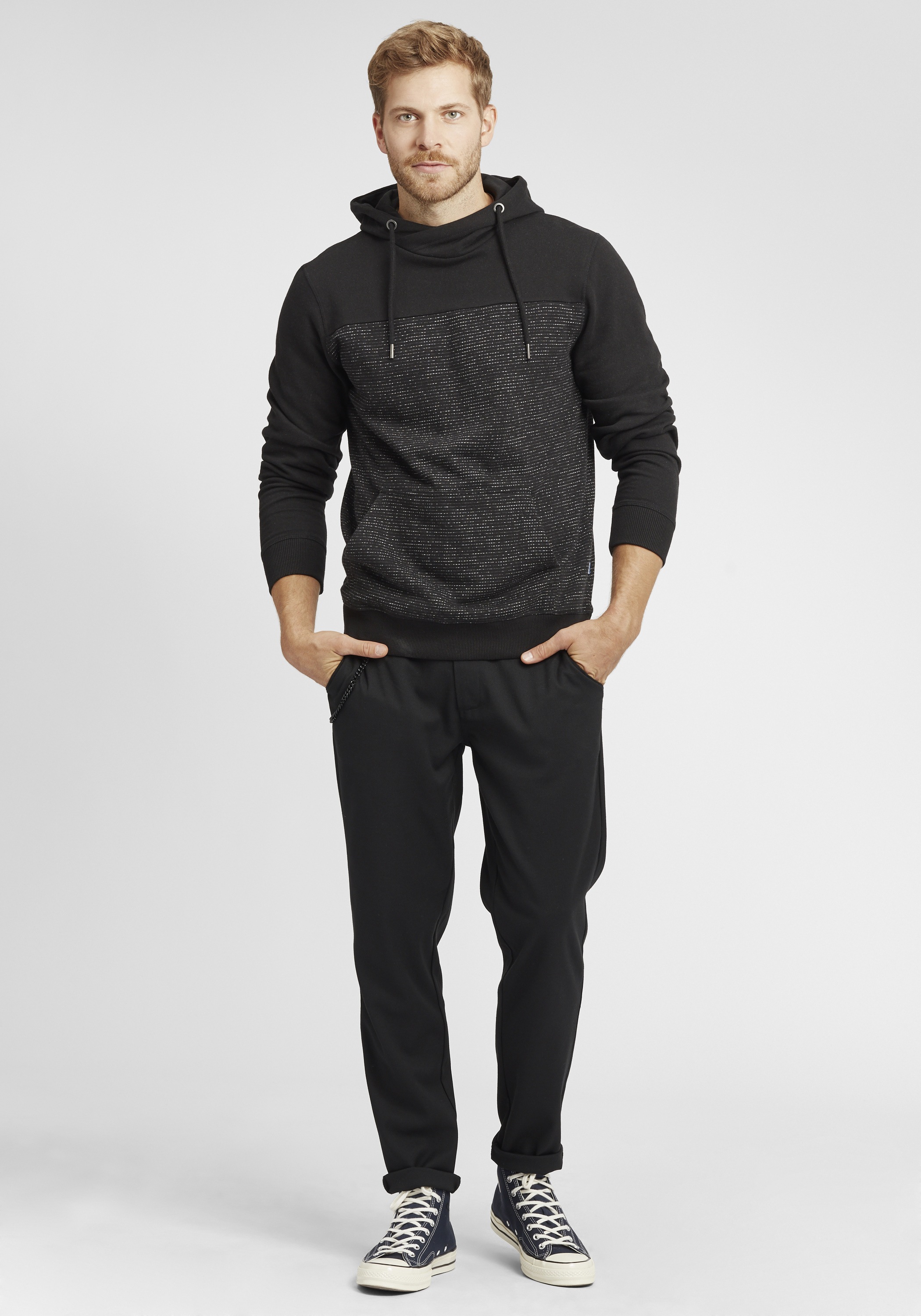 Kapuzenpullover BLEND "Hoodie BHToklat", Herren, Gr. XXL, schwarz, Web, Obermaterial: 80% Baumwolle CO. 20% Polyester PES., unifarben, normal, Pullover Kapuzenpullover 2