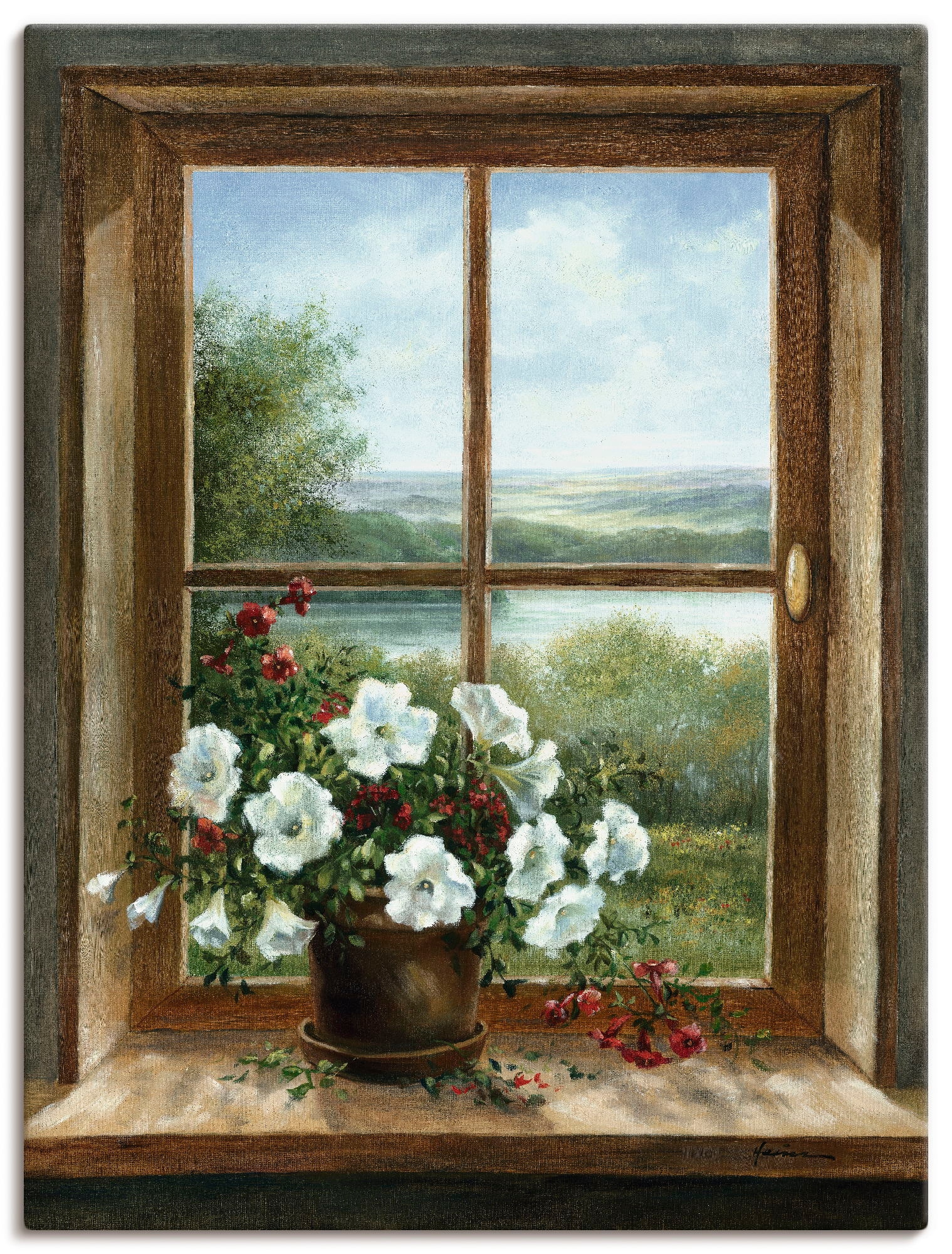 Artland Wandbild "Blumen am Fenster" Arrangements 1 Stk. tlg. als Leinwandb günstig online kaufen