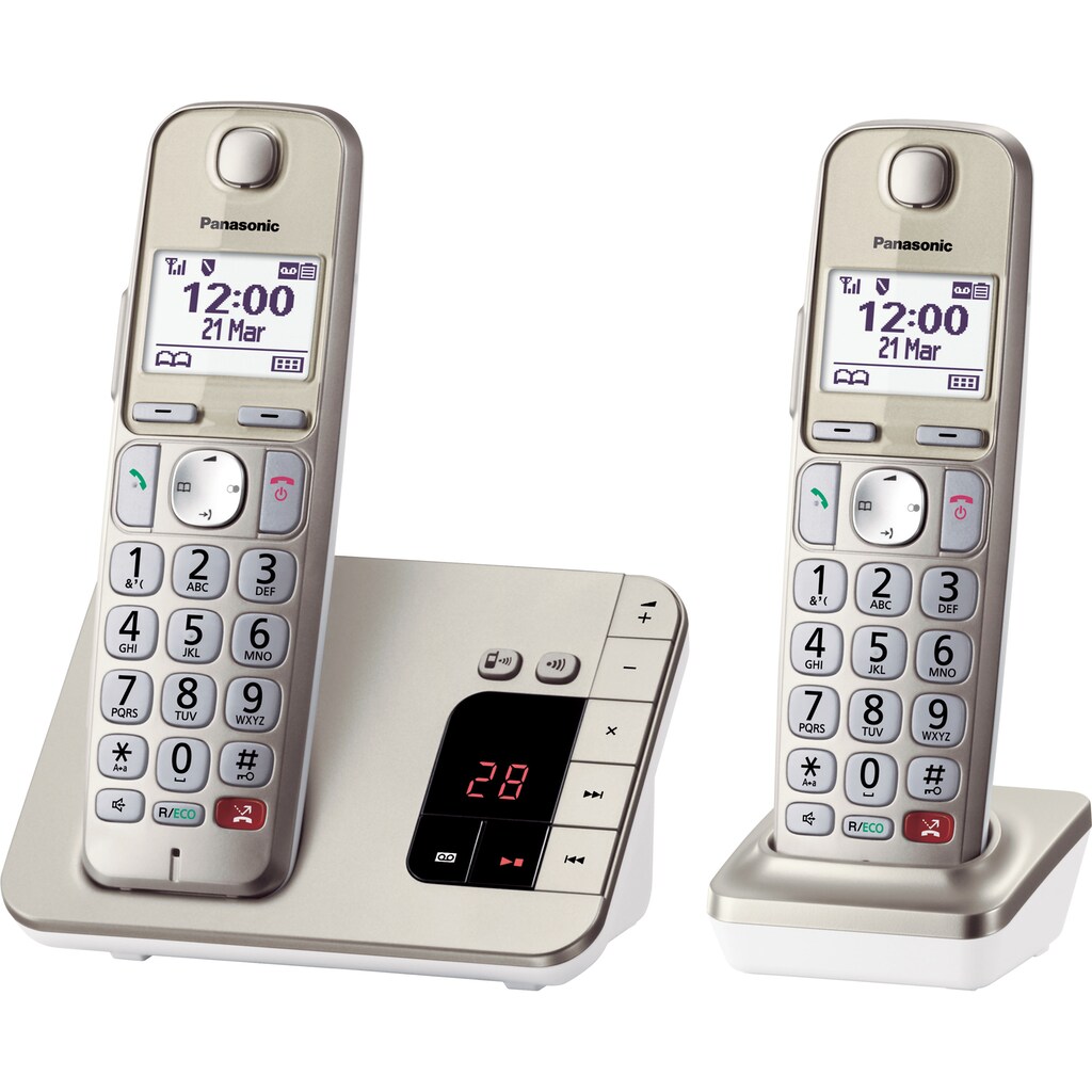 Panasonic DECT-Telefon »KX-TGE262GN«, (Mobilteile: 2)