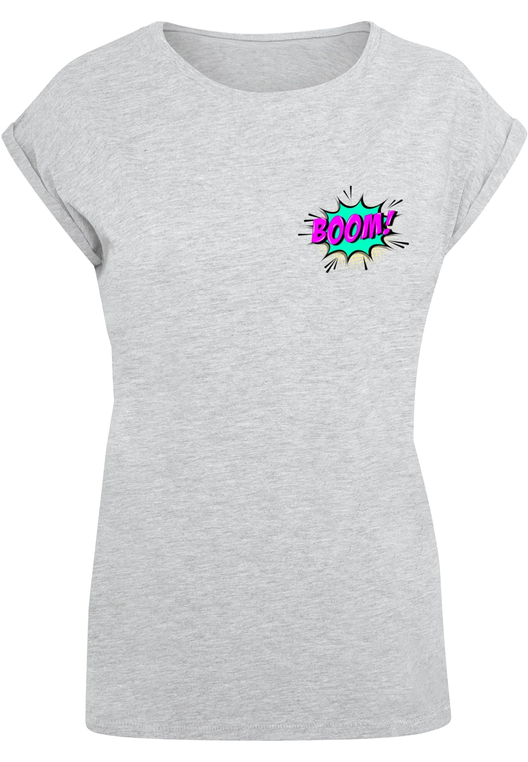T-Shirt »Merchcode Damen Ladies BOOM Comic Extended Shoulder Tee«, (1 tlg.)