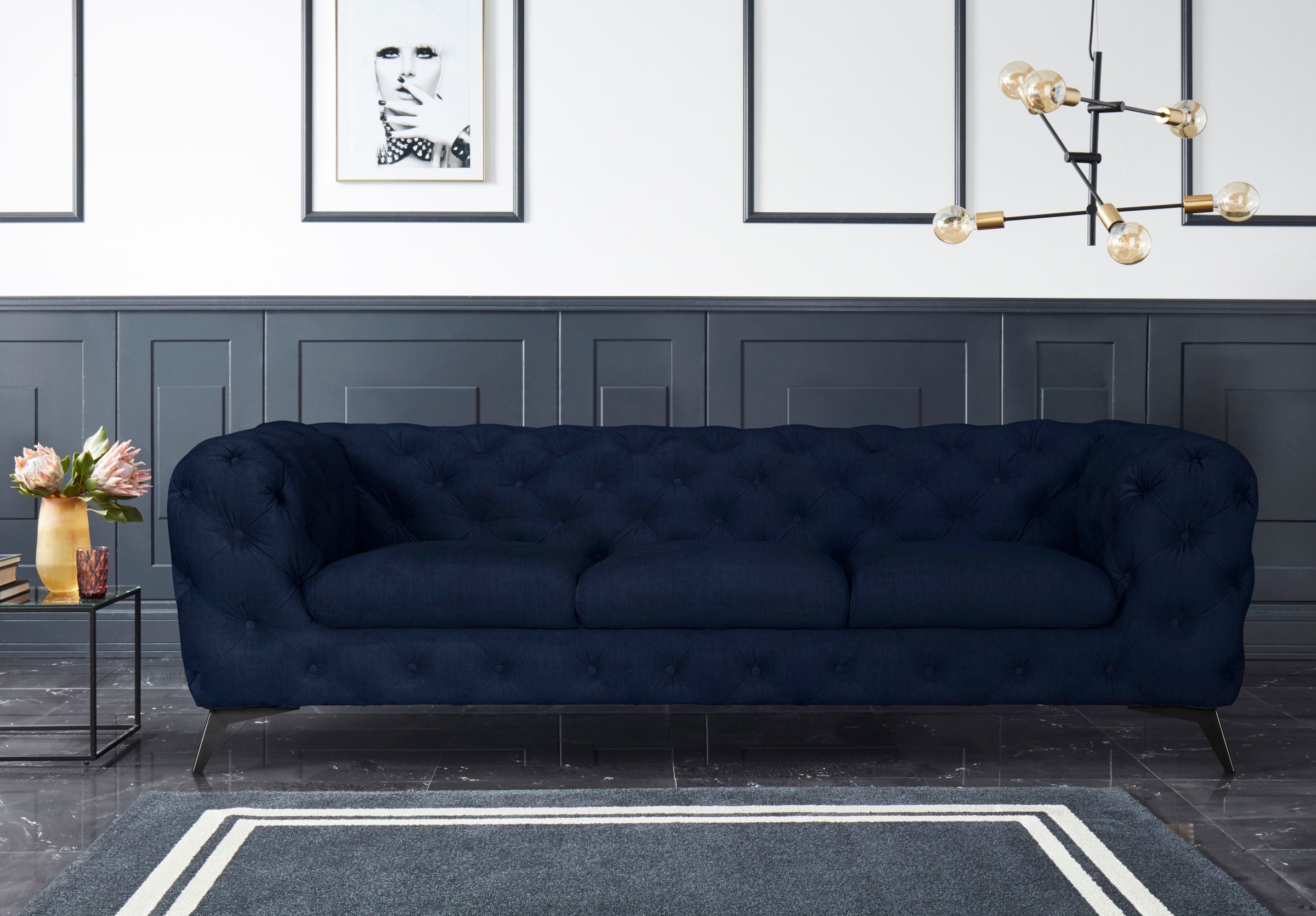 Home affaire Chesterfield-Sofa "Glynis" aufwändige Knopfheftung, moderne Ch günstig online kaufen
