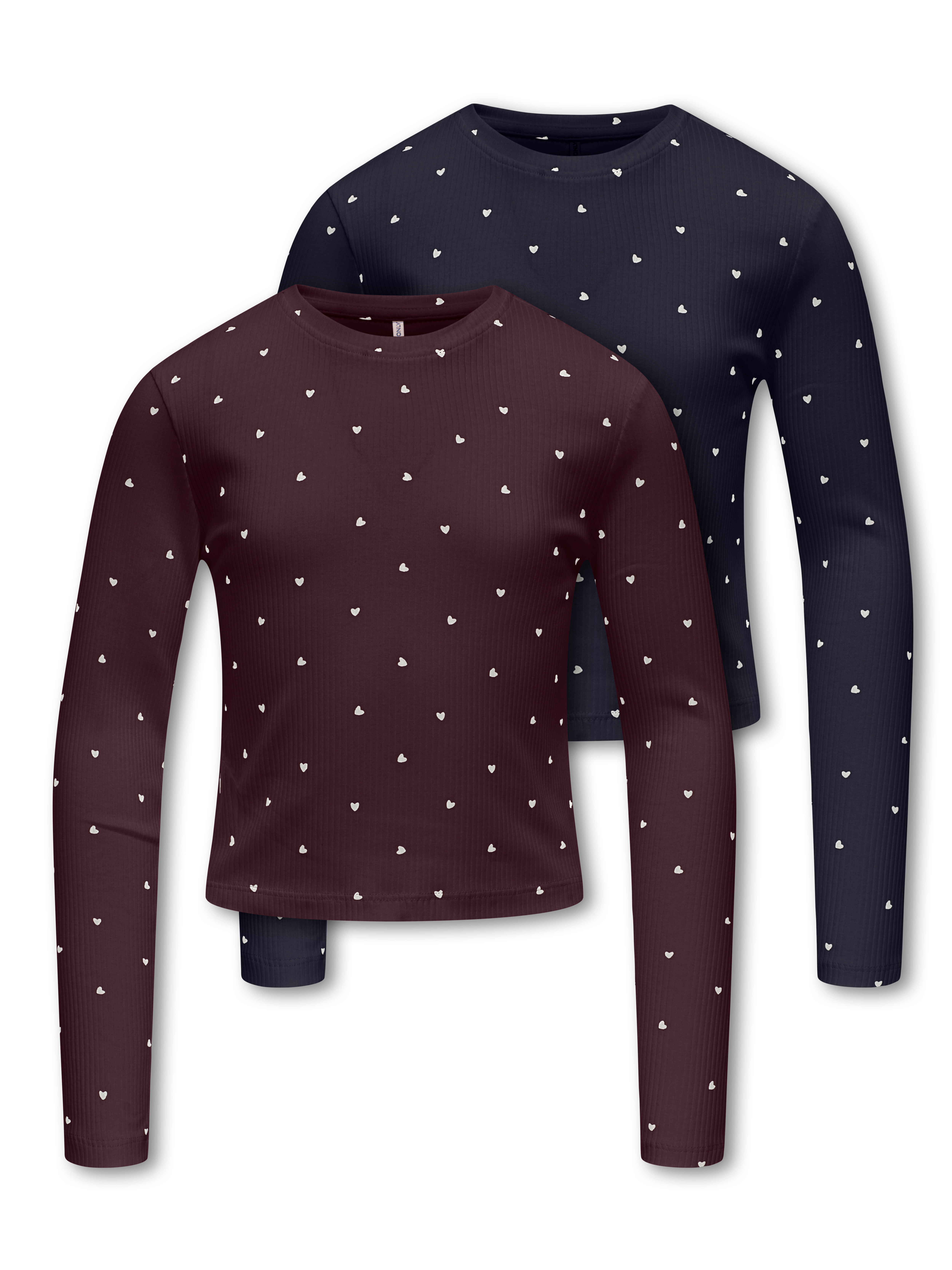 KIDS ONLY Langarmshirt "KOGBELLA SHORT AOP L/S TOP JRS 2-PACK" Packung, 2