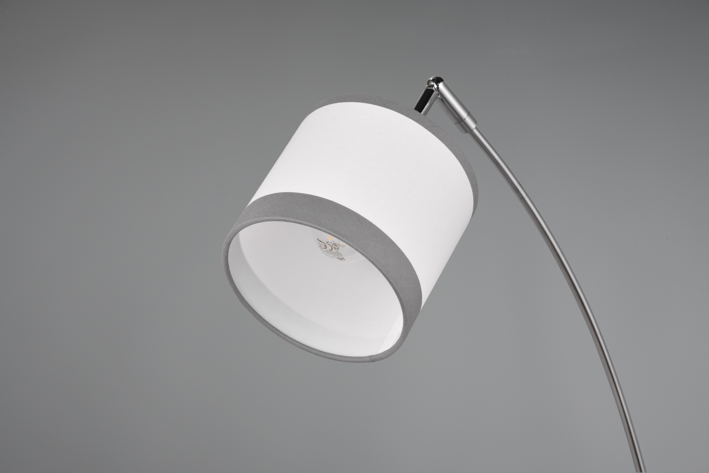 REALITY Leuchten Stehlampe »DAVOS, Stehleuchte 3-flammig exkl 3xE14 max 28W Fußschalter 185cm hoch«, 3 flammig, Leuchtmittel E14 | Leuchtmittel wechselbar, Stehlampe Metall mit 2-farbigen Stoffschirmen Bogenlampe Bogenleuchte